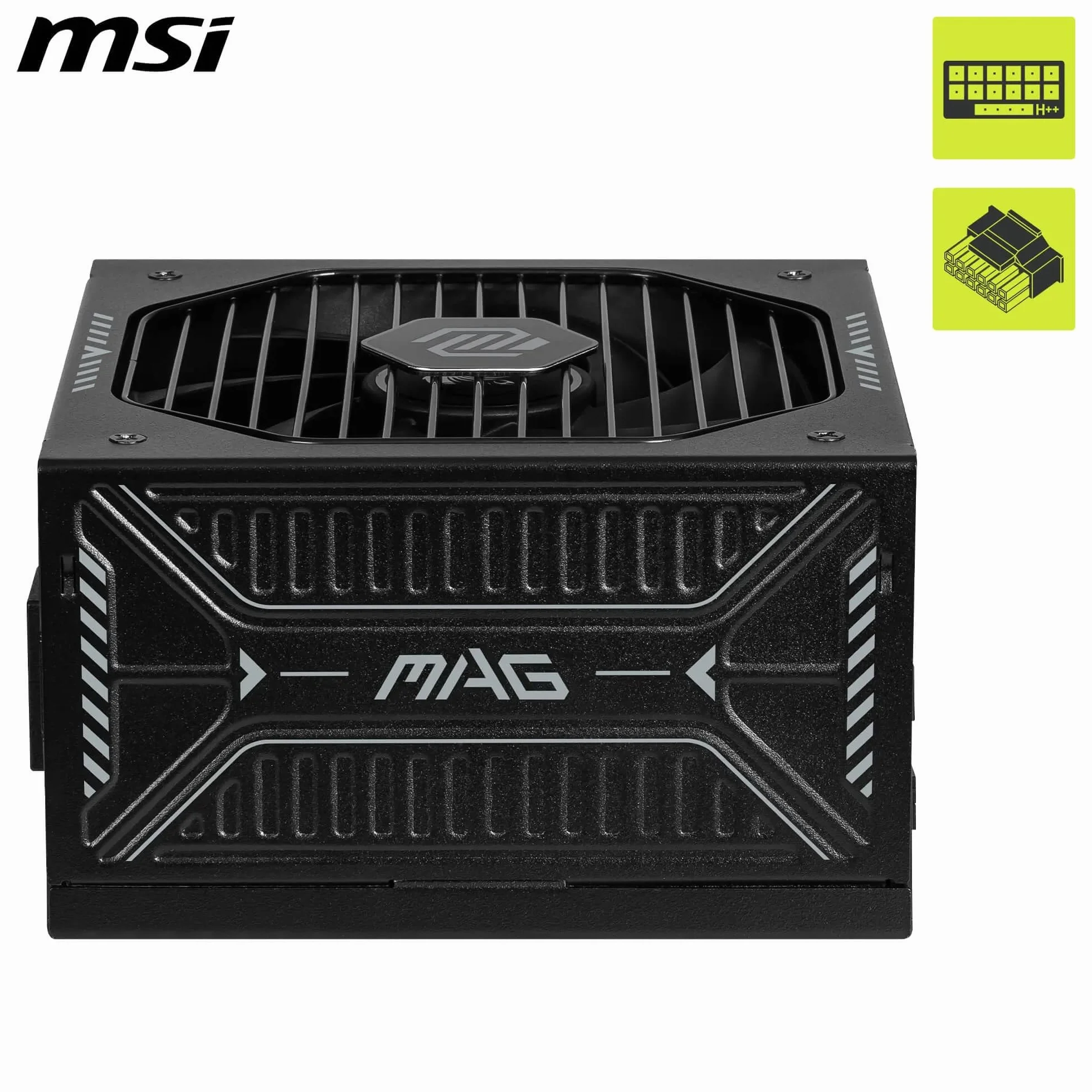 MSI mag A850GLS PCIE5, Fuente de alimentación, 850W, 80 Plus Gold, ATX 3.1, Compatible con GPU PCIe 5.1, 12V-2x6 nativos, Conector 12V-2x6 de Dos Colores, Fuente de alimentación ATX