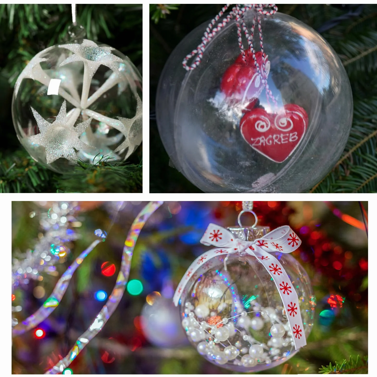 Bolas Acrílicas Transparentes Rellenables, 30 Piezas Plástico para Decoración Navidad Bodas Fiestas