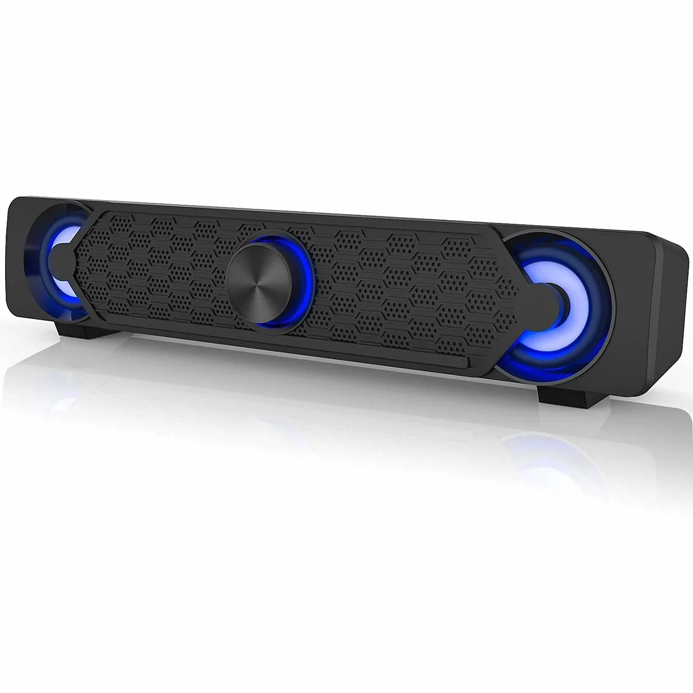 Smalody Barra de Sonido USB, Parlantes para Juegos de PC con Luces LED | Luces LED geniales, barra de sonido USB multimedia, perfecta para juegos PC, escritorio y portátil