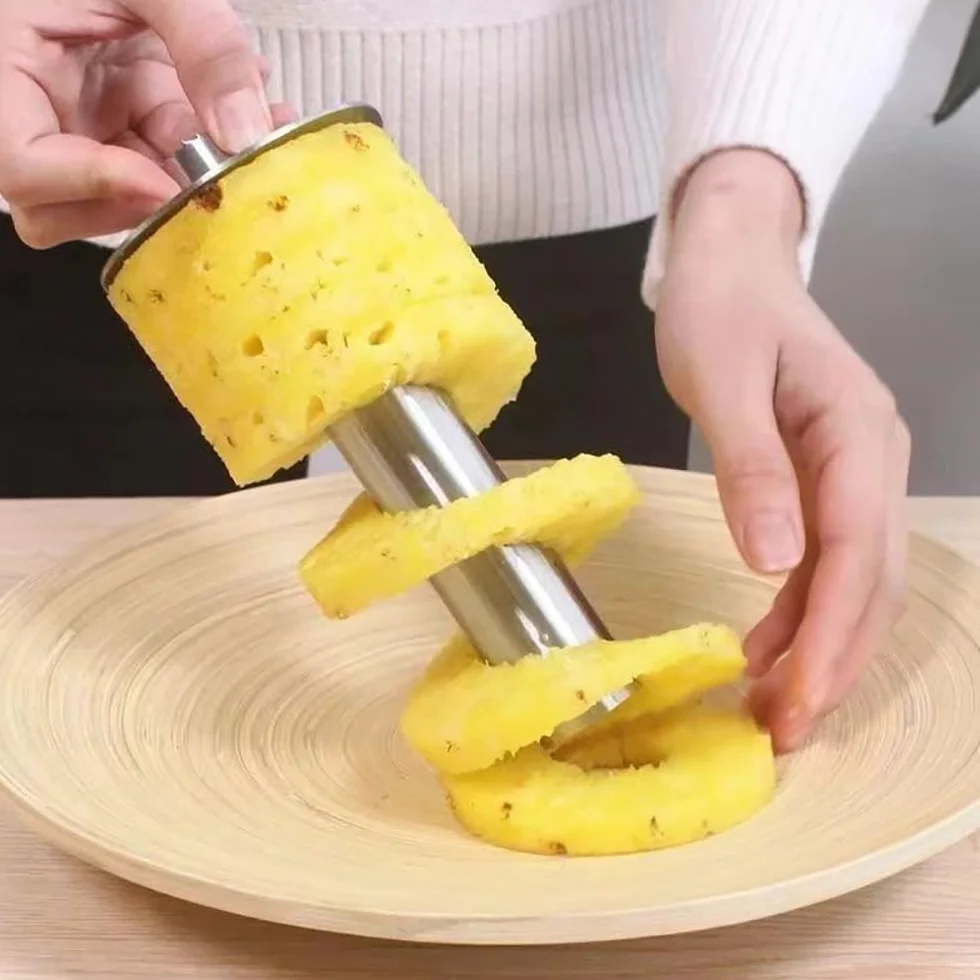 Cortador de Piña de Acero Inoxidable para Anillos Frutas Pelador Descorazonador