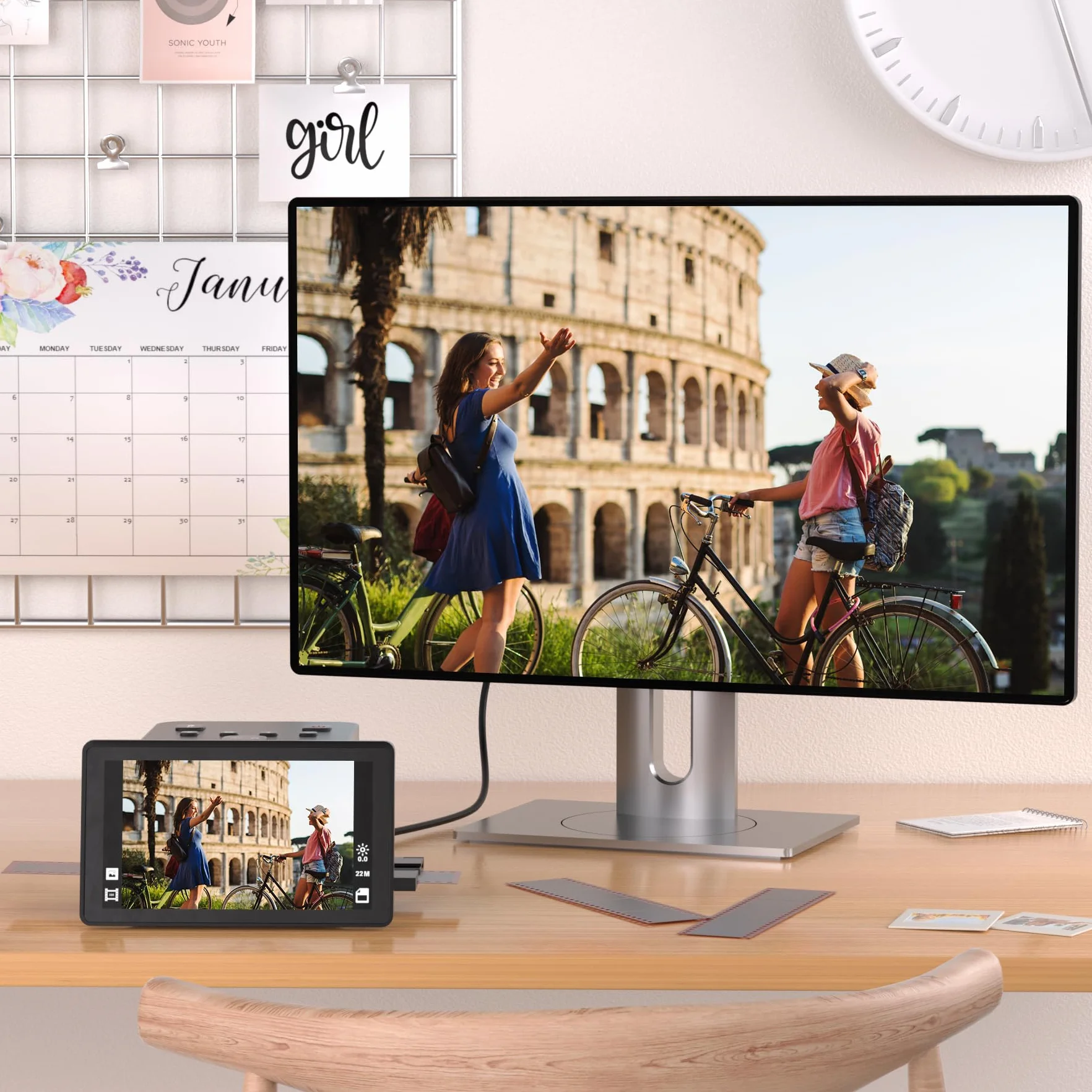 Escáner digital de películas y diapositivas con gran pantalla LCD de 5 pulgadas, escáner negativo y escáner de diapositivas para digitalizar, convierte 135, 126 KPK, 110 negativos y película Super 8 a
