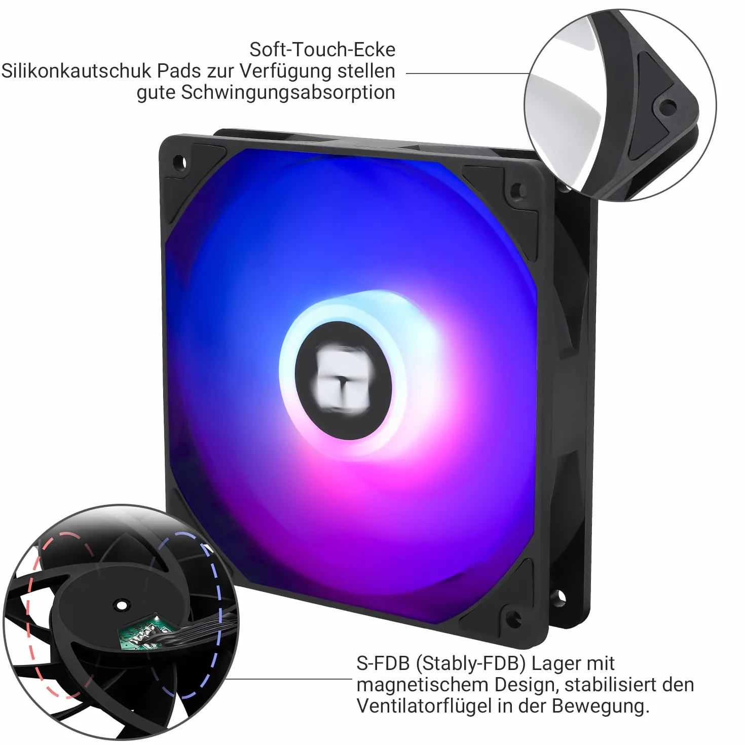 Thermalright TL-C12C-S X5 Ventilador de CPU de 120 mm ARGB, Silencioso Para Ordenador PWM Con Rodamiento S-FDB, Hasta 1550 RPM, Para PC