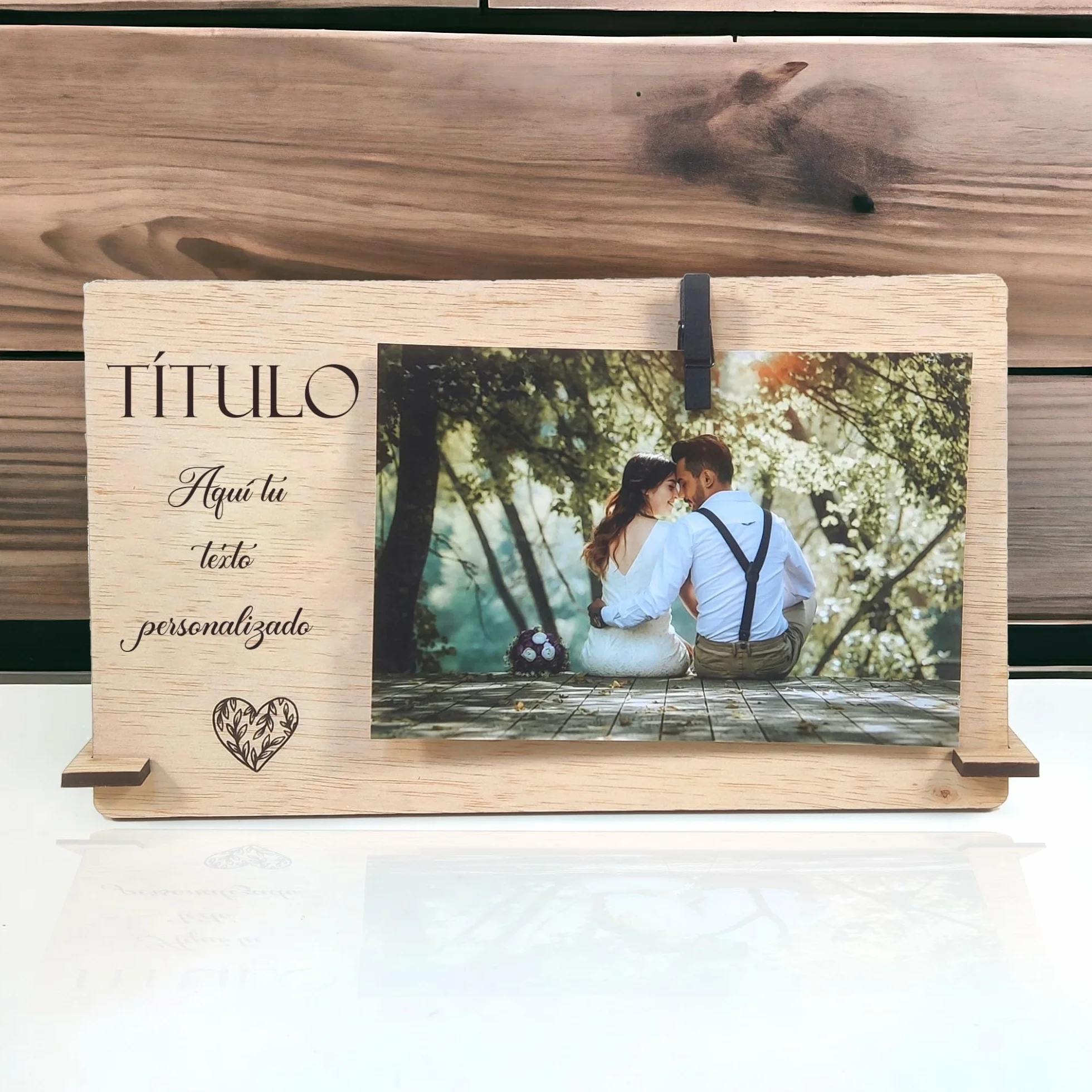 Marco de Fotos Personalizado con Frase Portafotos con Pinza Regalo Pareja Sois los Siguientes Novios