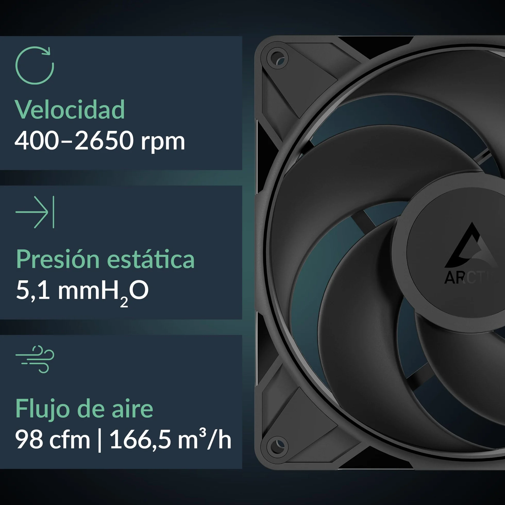 ARCTIC P14 Pro Reverse (3 Piezas) - 140 mm Ventilador Prémium con flujo de aire inverso, Ventilador PWM con divisor de cable en Y, 400-2650 rpm, 0 rpm <5% PWM, cojinete hidrodinámico, 4-Pin - Negro