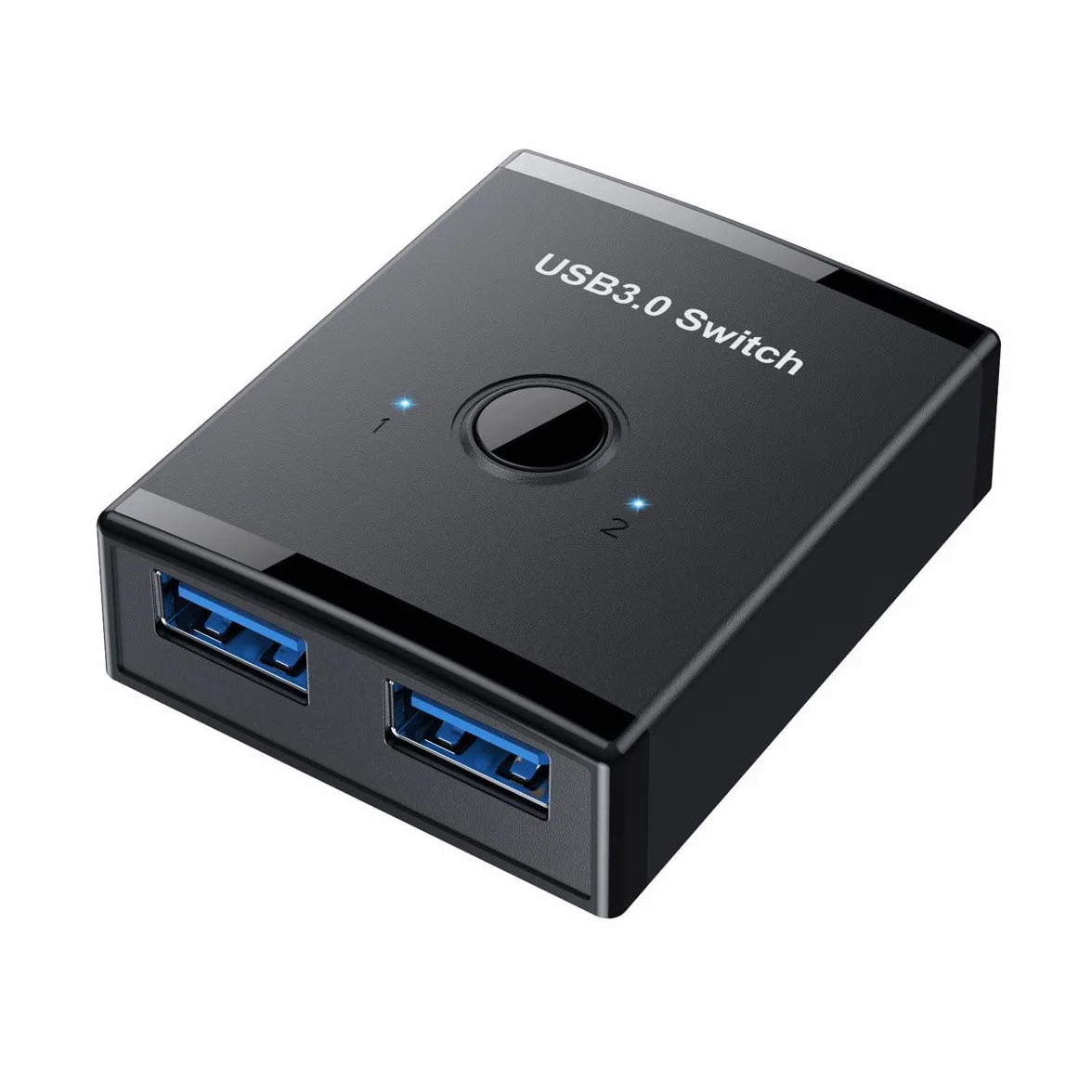 Cablecc KVM - Selector de conmutadores bidireccionales USB 3.0 de 2 a 1 PC compartiendo o 1 a 2 concentradores para teclado, ratón, escáner, impresora