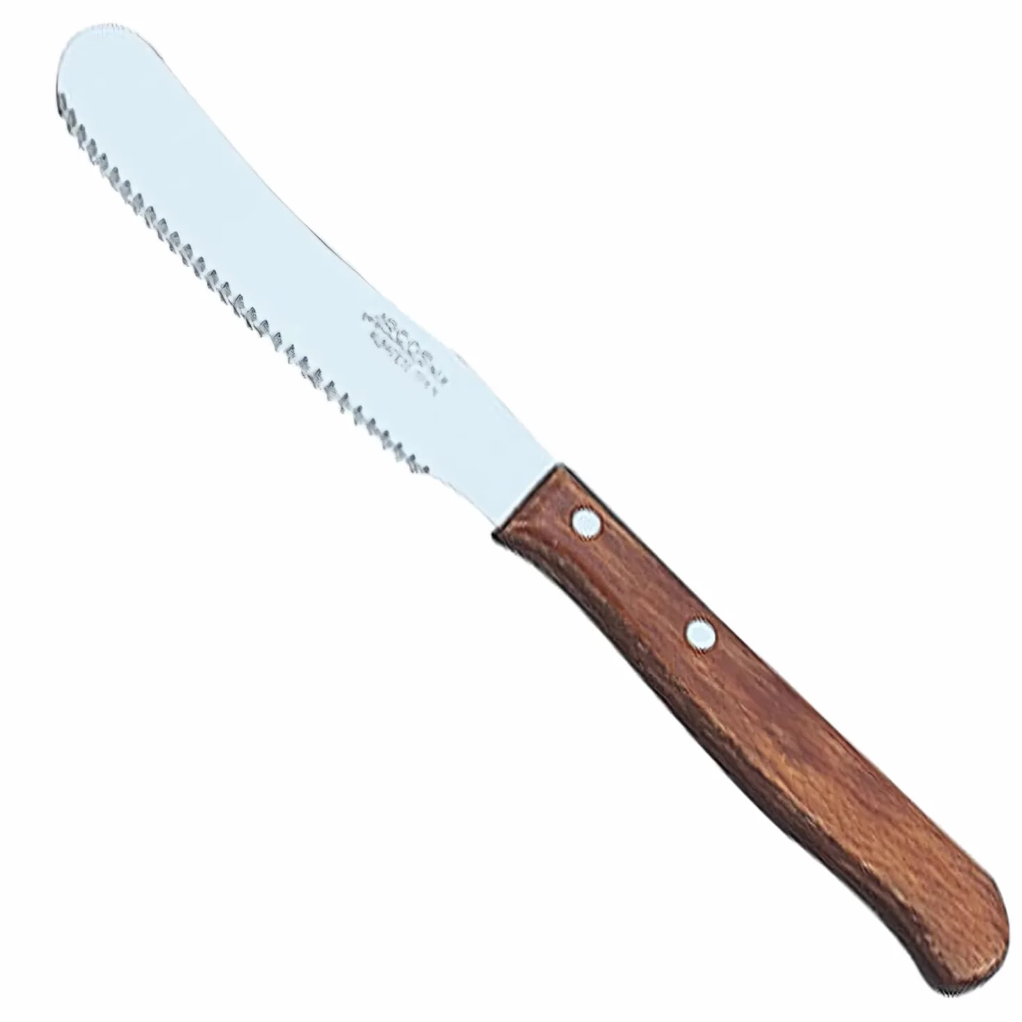 Arcos Serie Latina - Cuchillo para mantequilla - Hoja Acero Inoxidable Nitrum 4 pulgadas - Mango madera laminada marrón - Apto para lavavajillas 7 pulgadas