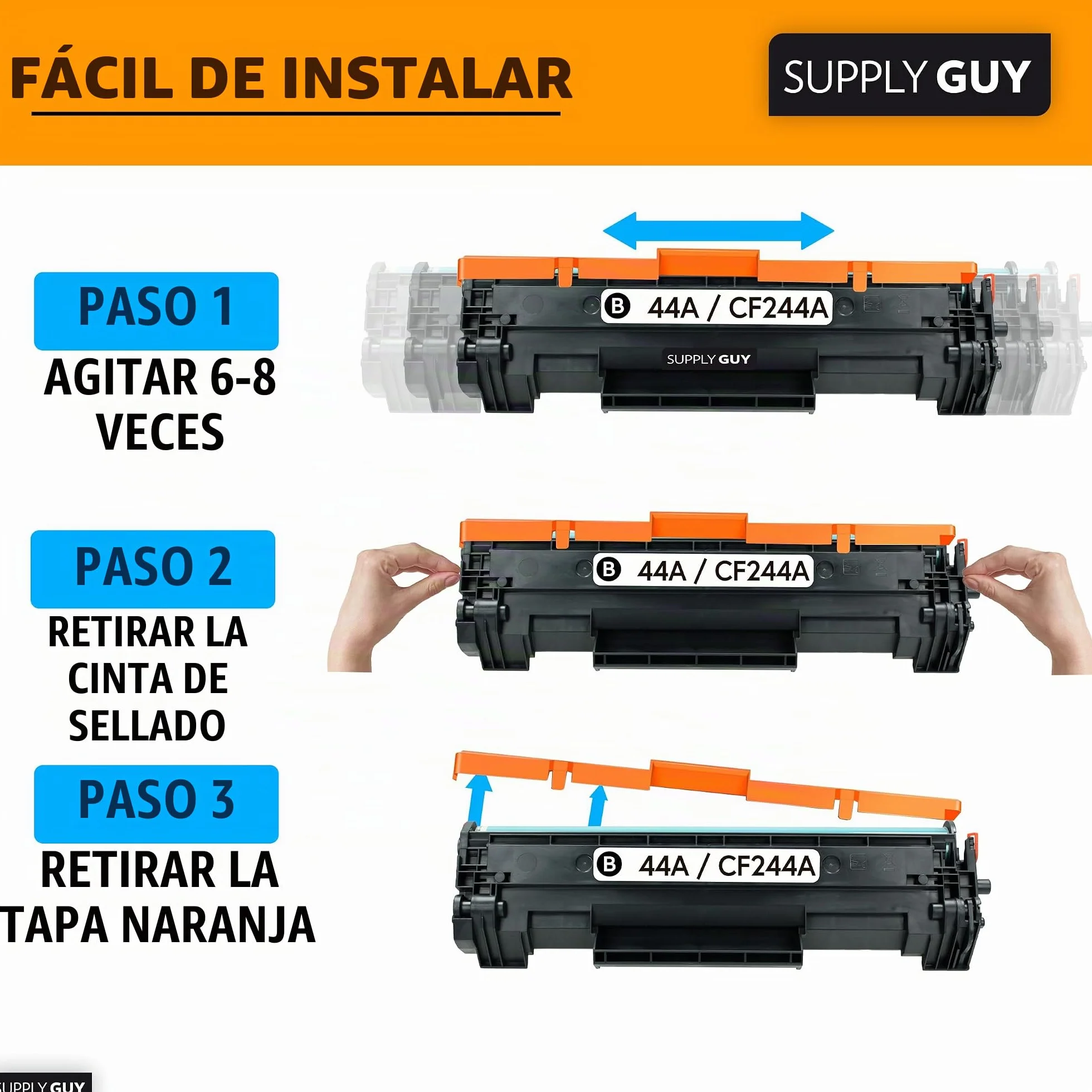 Supply Guy Toner Compatible con CF244A HP 44A para HP LaserJet Pro M15a M15w MFP M28a MFP M28w Negro Multipack (2X Cartuchos de Toner con Chip)