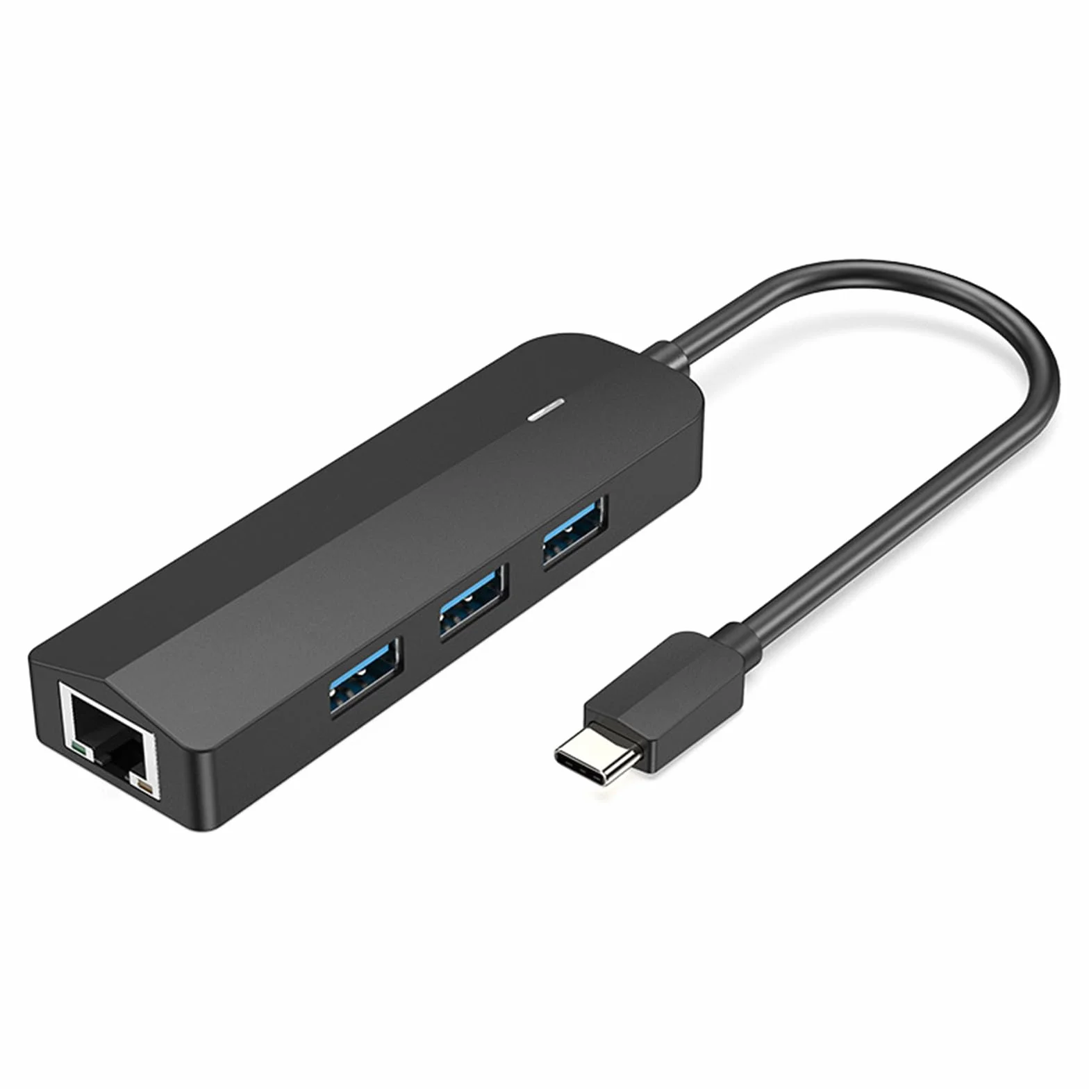 Adaptador tipo C con puerto Ethernet de 1000 Mbps y 3 puertos USB 3.0 de alta velocidad para transferencia de datos y conexión con núcleo, conector USB C Ethernet