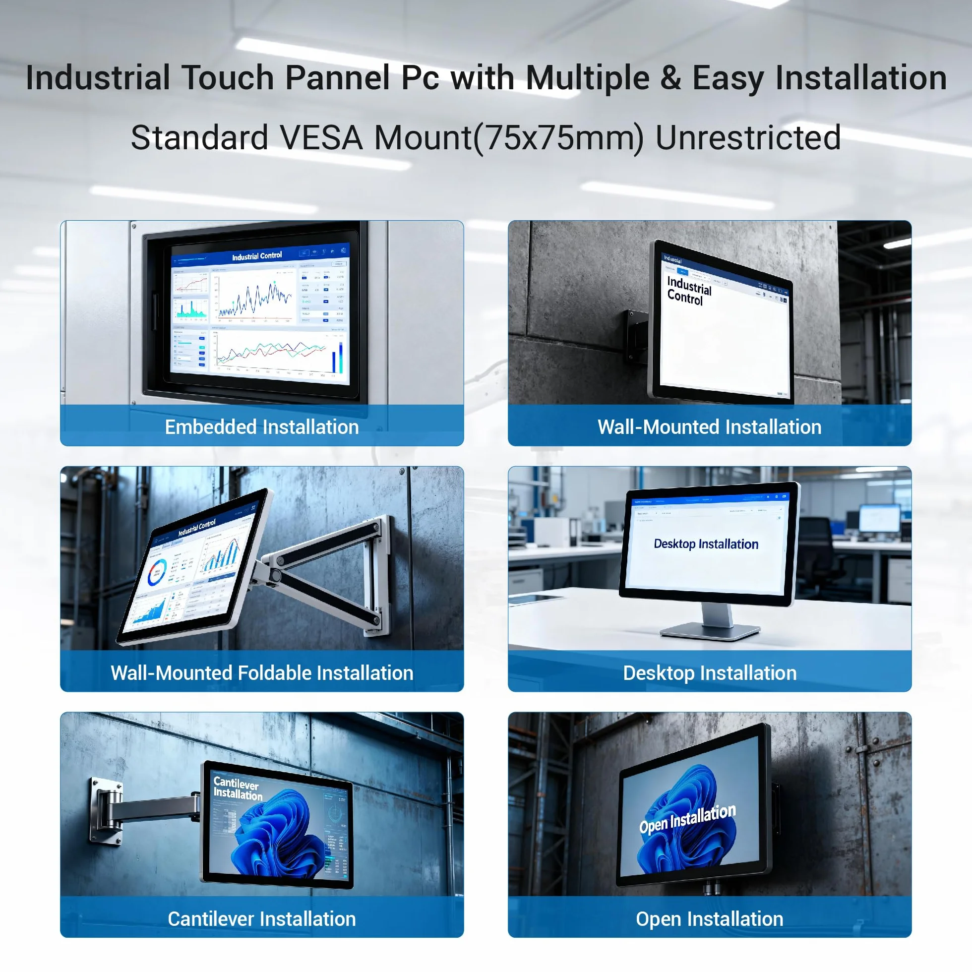 Panel PC todo en una carreraWin11 Pro Industrial Panel Táctil Computer 13.3 pulgadas, N5100, 8GB Ram,128GB Rom, Pantalla táctil PC Embedded PC 1920*1080, Wifi5,0, USB3.0*4, RS232, HDMI2,0, USB Tipo-C