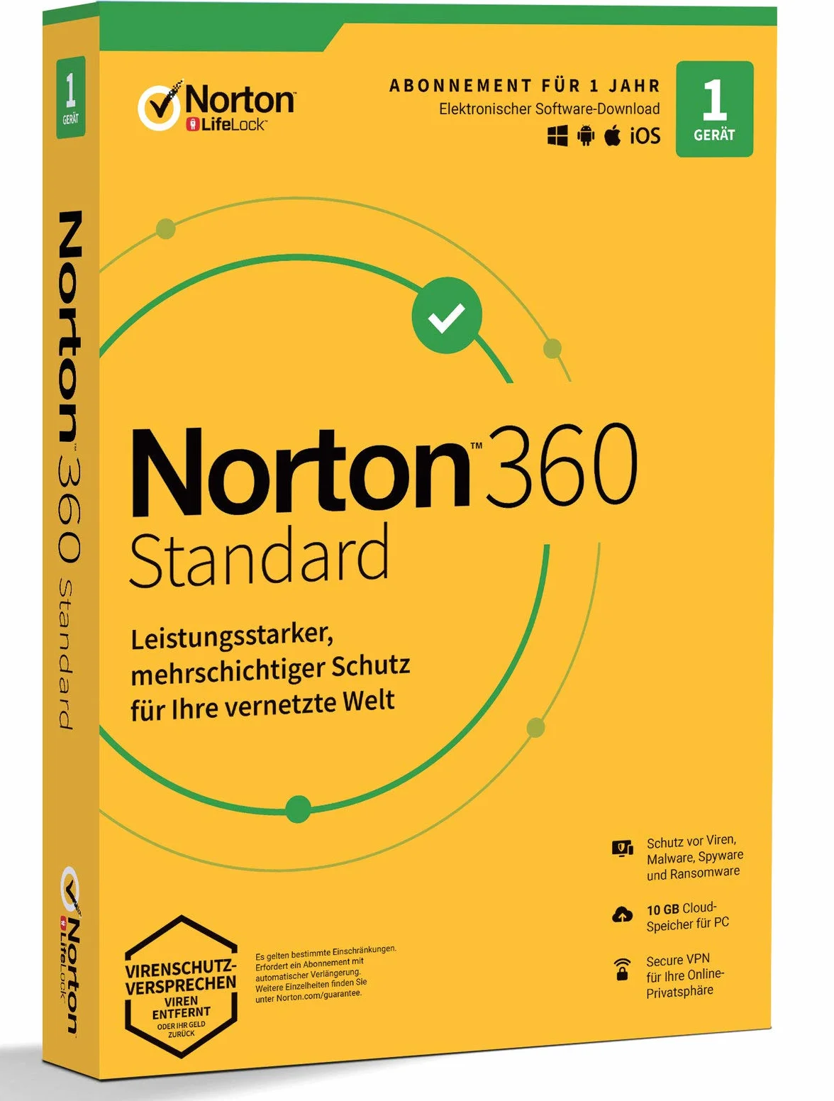 Symantec Norton 360 Standard 1 Usuario (1 Dispositivo) / 1 Jahr Cloud-Speicherplatz de 10 GB
