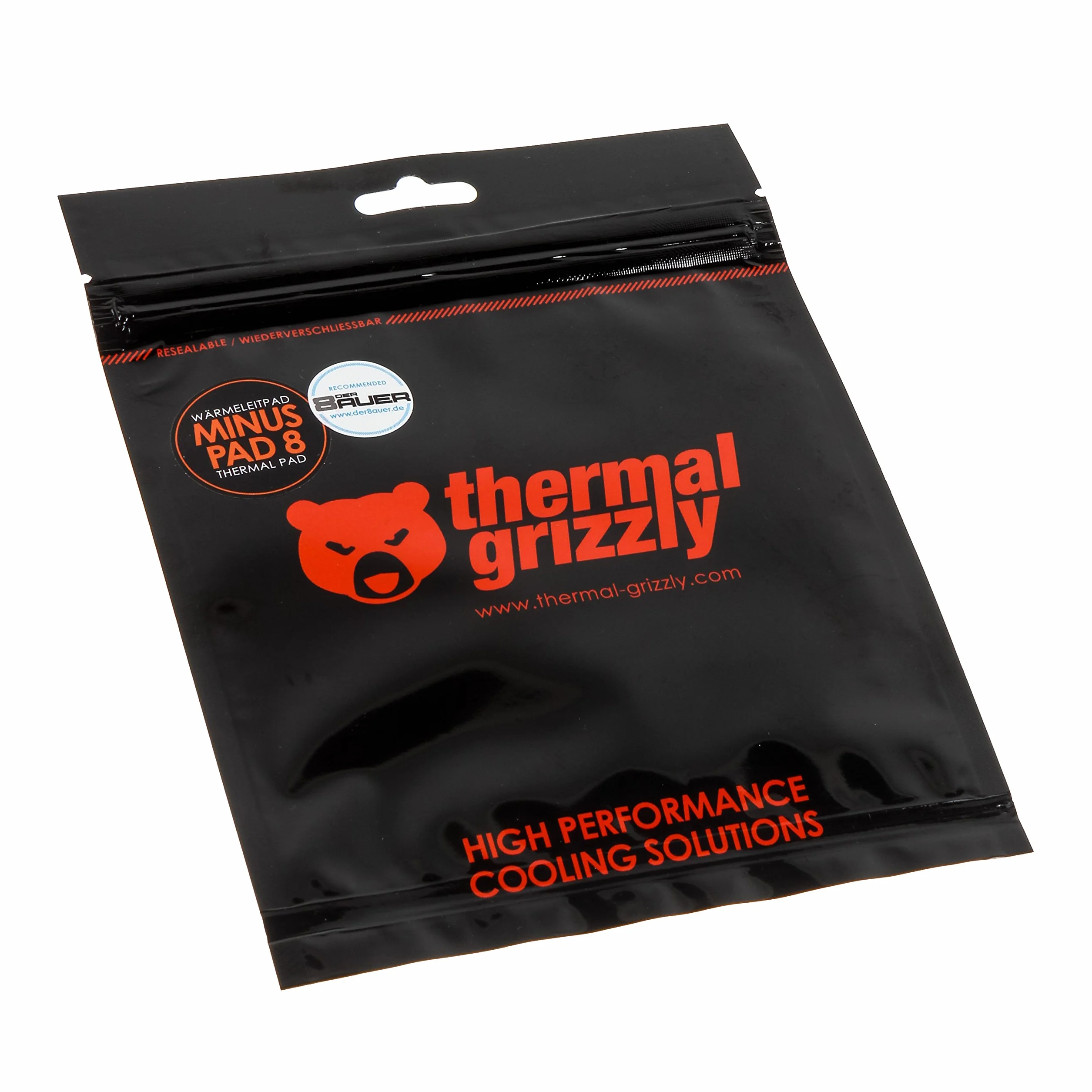 Termal Grizzly Minus Pad 8 8W/m · K Auriculares en disipador térmico pasivo - Combinado por disipador térmico pasivo (120 mm, 20 mm, 1,5 mm, -100 – 250 °C), TG-MP8-120-20-15-1R
