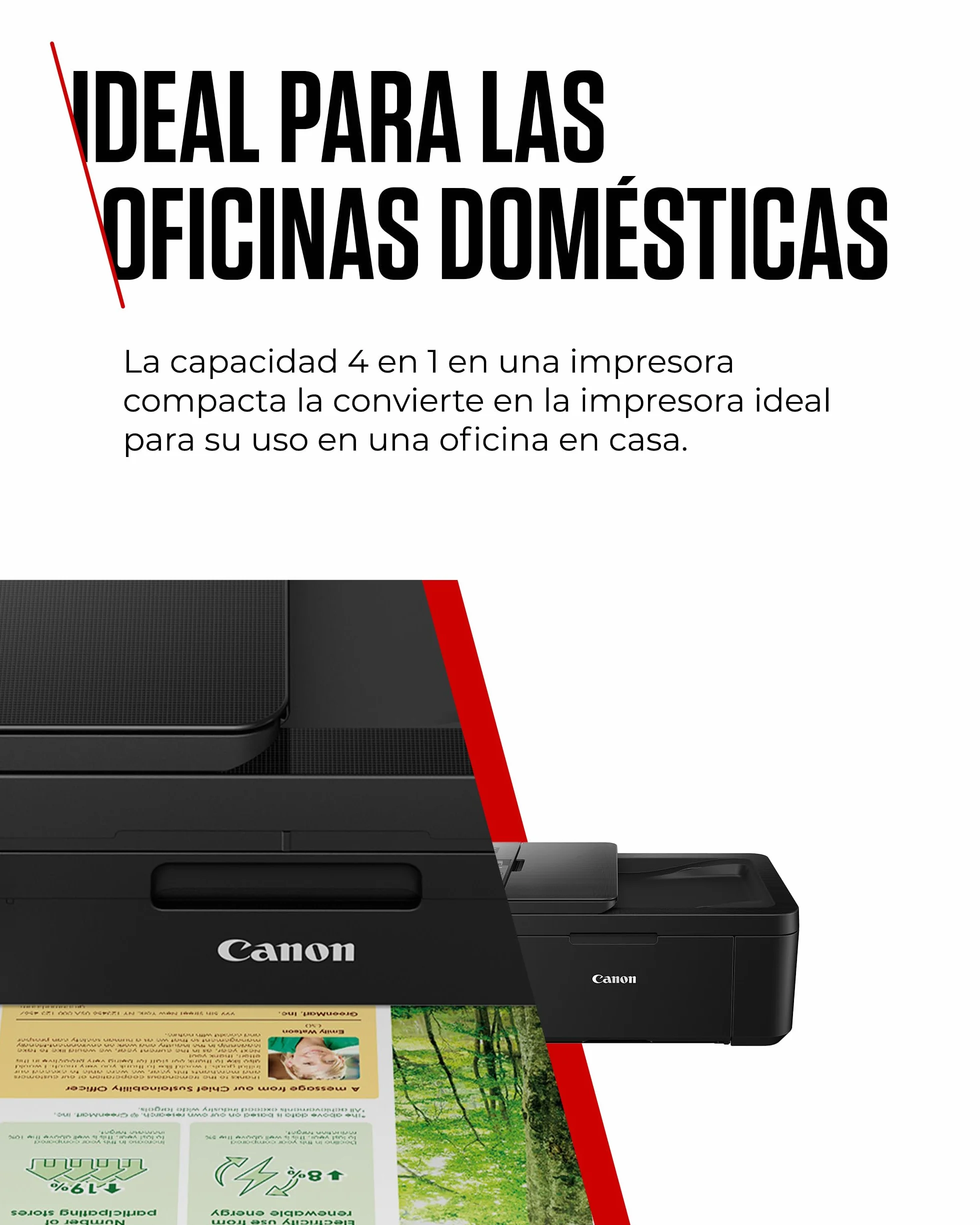 Canon Pixma TR4750i Impresora Multifunción 4 en 1, Sistema de Inyección de Tinta, Impresión, Escaneo y Copia, WiFi, Pixma Print Plant, ADF de 20 Hojas, Impresión a Doble Cara Automática, Negro