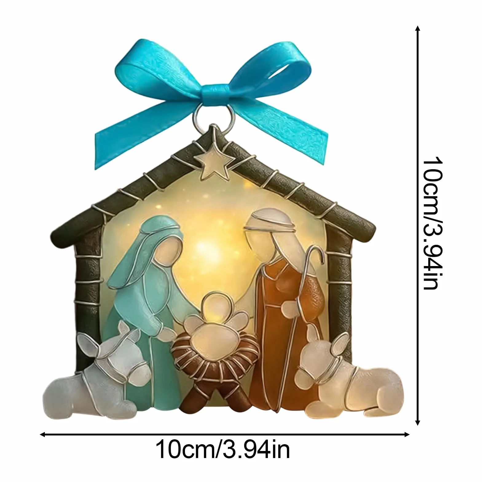 Colgante Belén Acrílico Decorativo 2D Plano Mesa Navidad Árbol