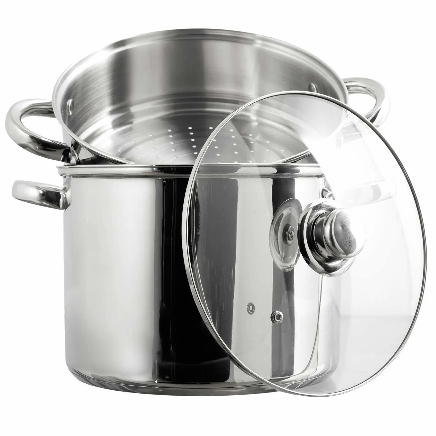 COOK CONCEPT KC0004 Olla de Metal con Tapa de Vidrio 7L Compatible con Todo Tipo de Fuegos y Horno