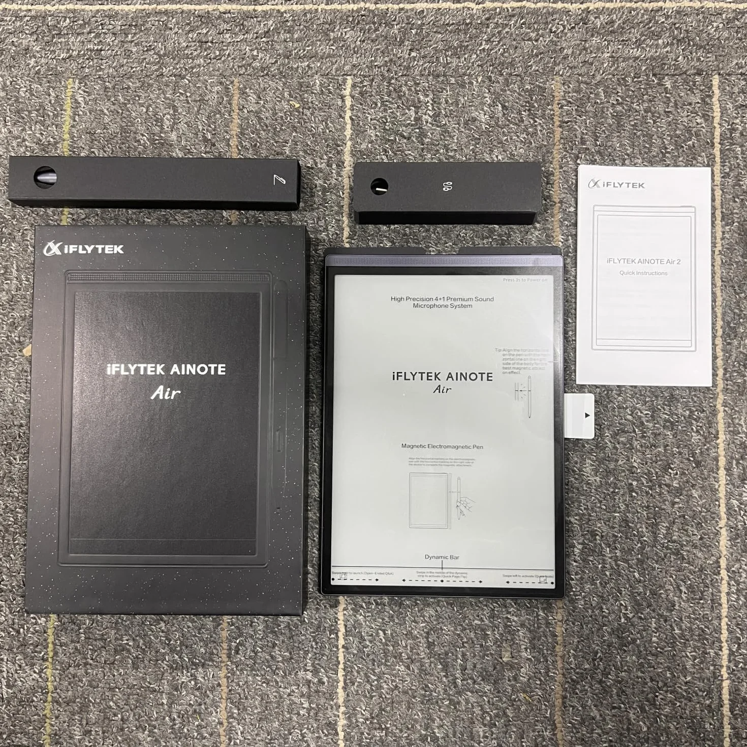 iFLYTEK AINOTE Air 2 de 8,2" Tableta de Tinta electrónica Toma de Notas y Papel Digital con lápiz óptico, grabación con IA, transcripción multilingüe, Lectura y gestión de tareas – Gris