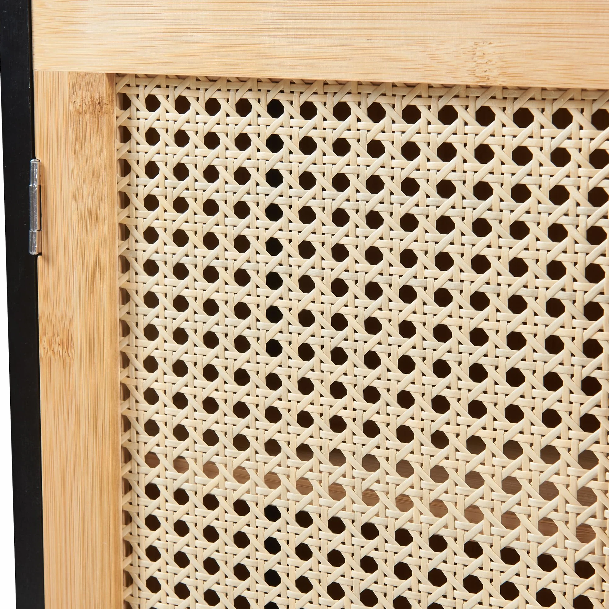 Mueble de Baño Tervola con Puertas Estantería de Pared MDF Bambú 60 x 60 x 20 cm Negro/Natural