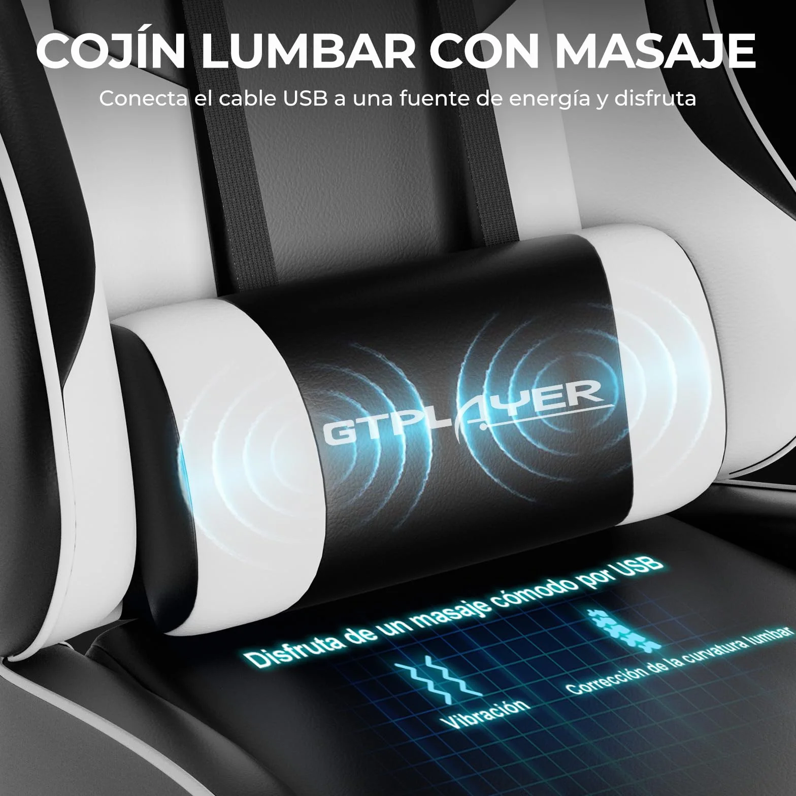 LUCKRACER Silla Gaming Ergonómica con Masaje, Reposapiés Retráctil, 150 kg, Blanco