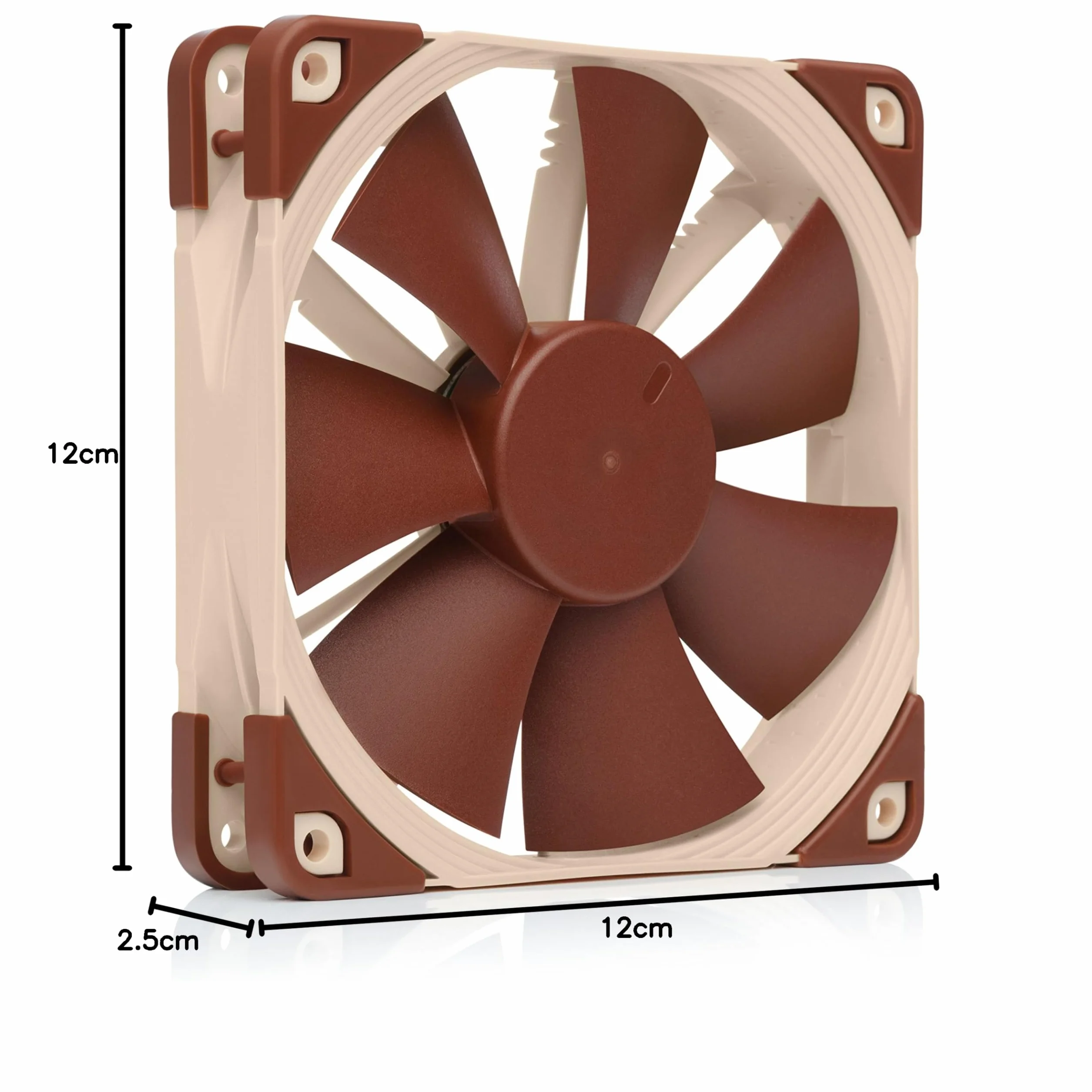 Noctua NF-F12 5V PWM, Ventilador Silencioso con Cable Adaptador USB, 4 Pines, Versión de 5V (120 mm, Marrón)