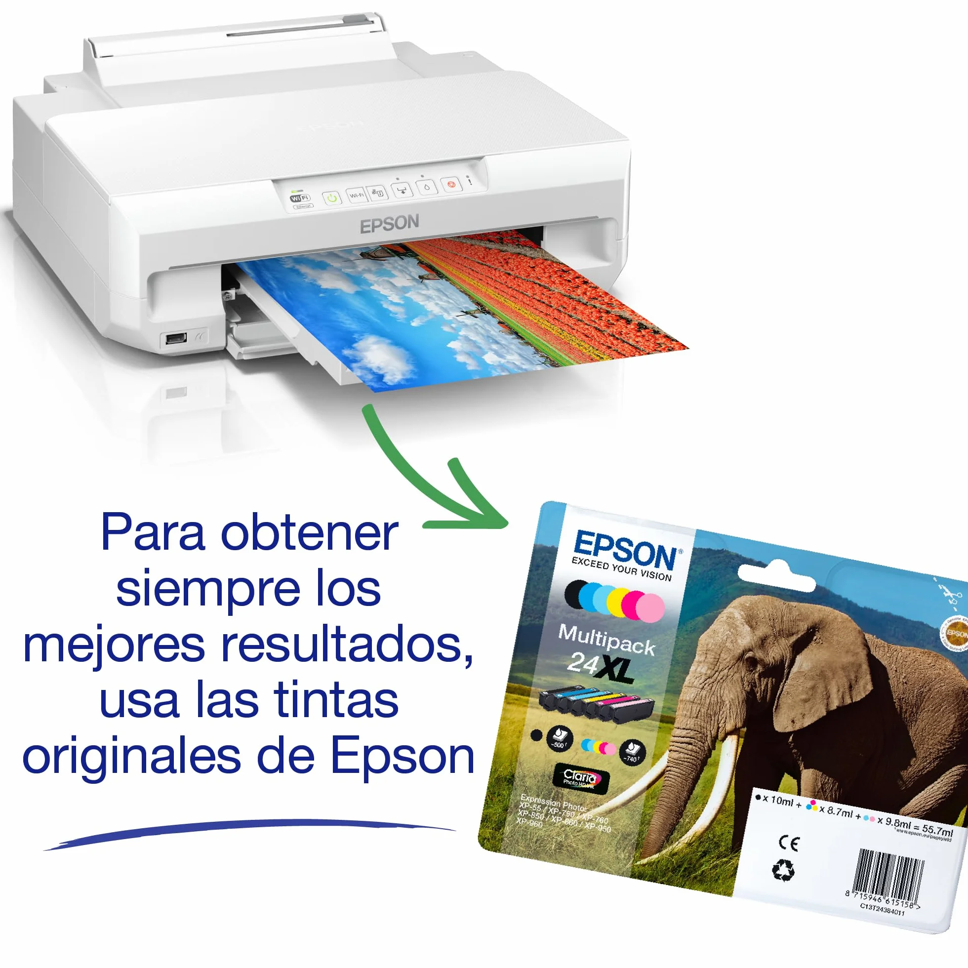 Epson Impresora de inyección de Tinta multifunción Expression Photo XP-65 A4 con conectividad inalámbrica