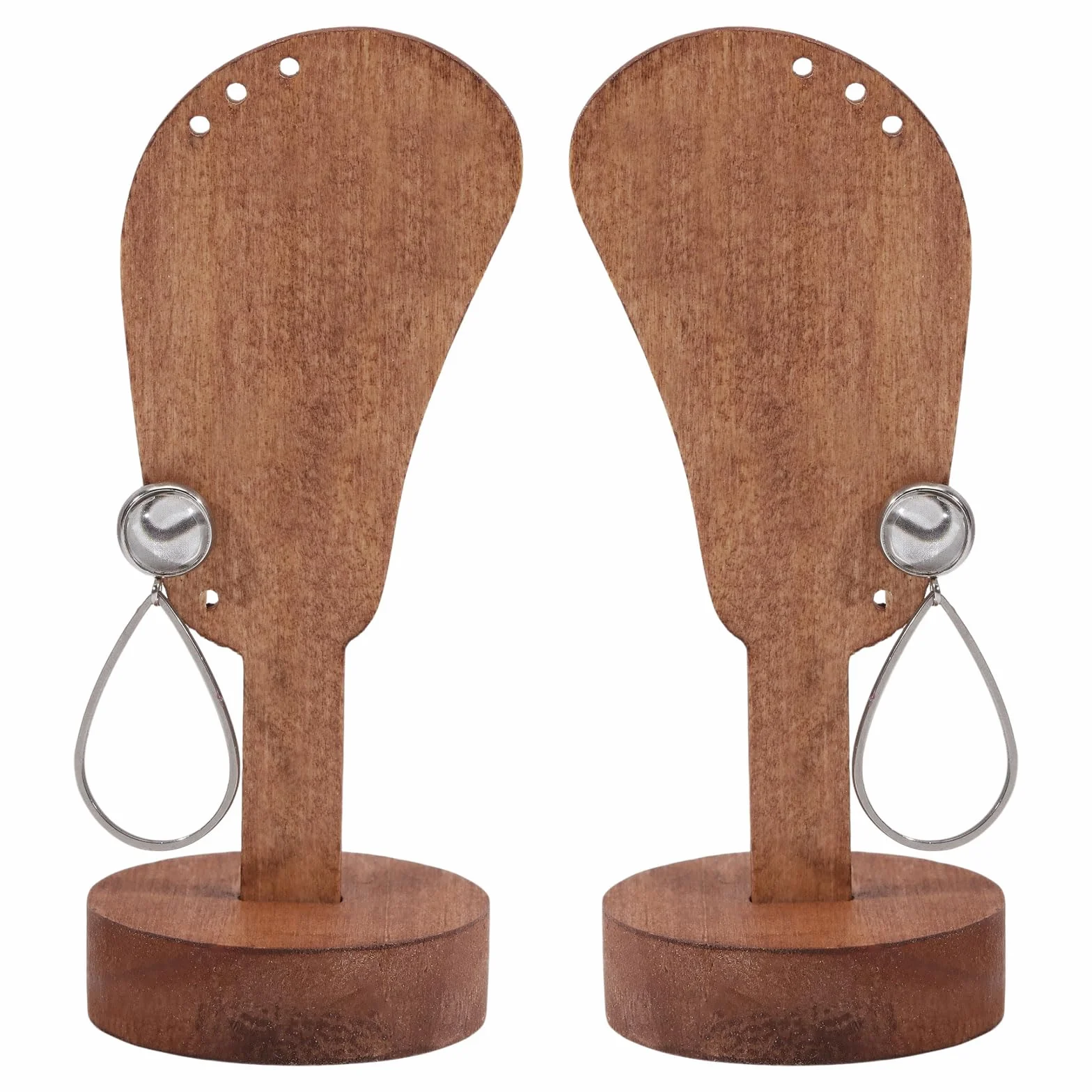CHGCRAFT 2 soportes de exhibición de pendientes de madera en forma de oreja, organizador de aretes en forma de oreja, estante de exhibición de joyas para exhibición de joyas, soporte de encimera