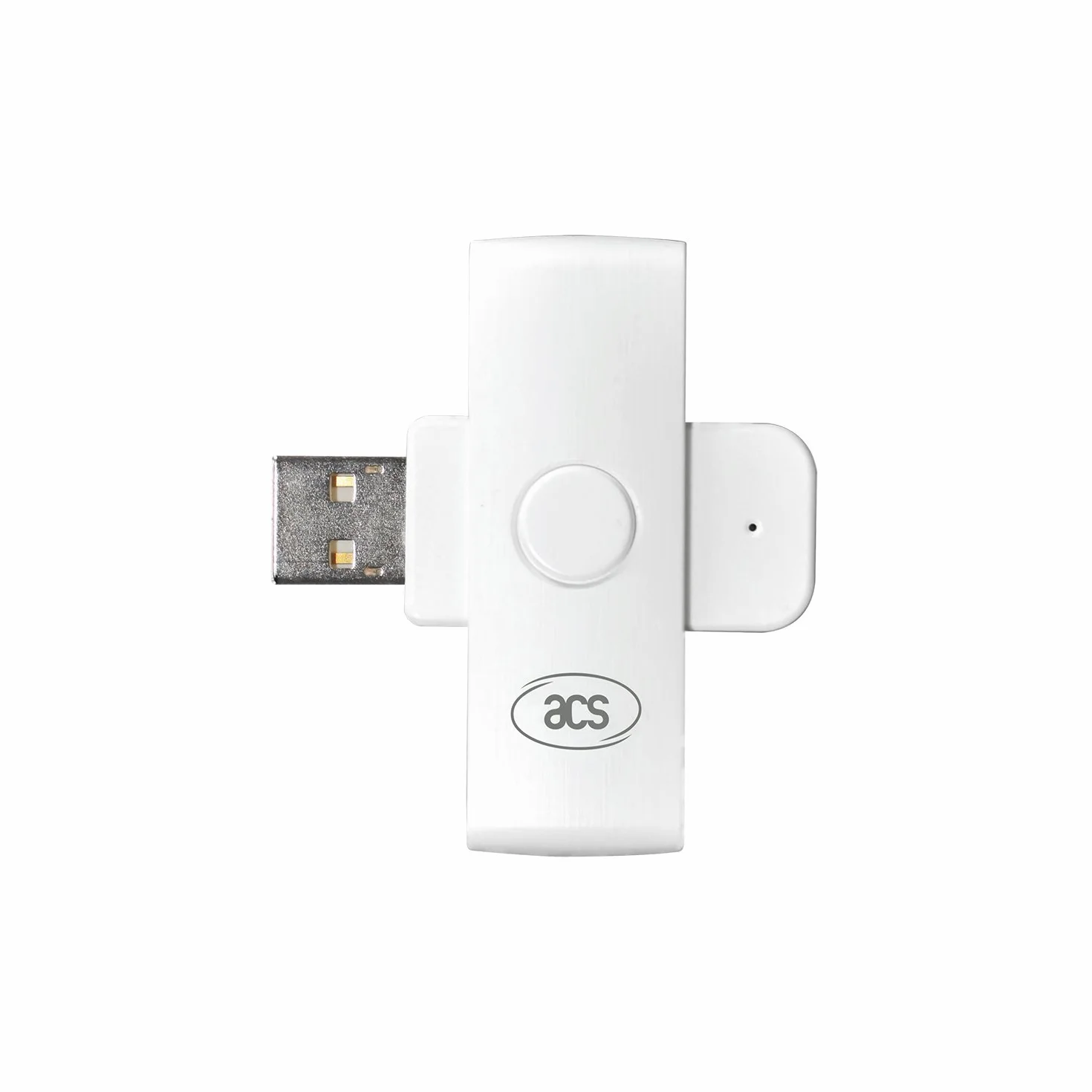 ACS ACR39U-N1 PocketMate II - Lector de Tarjetas Inteligentes Smart Card ID Eid USB Tipo A (DNI electrónico) Plegable y Compacto, Blanco