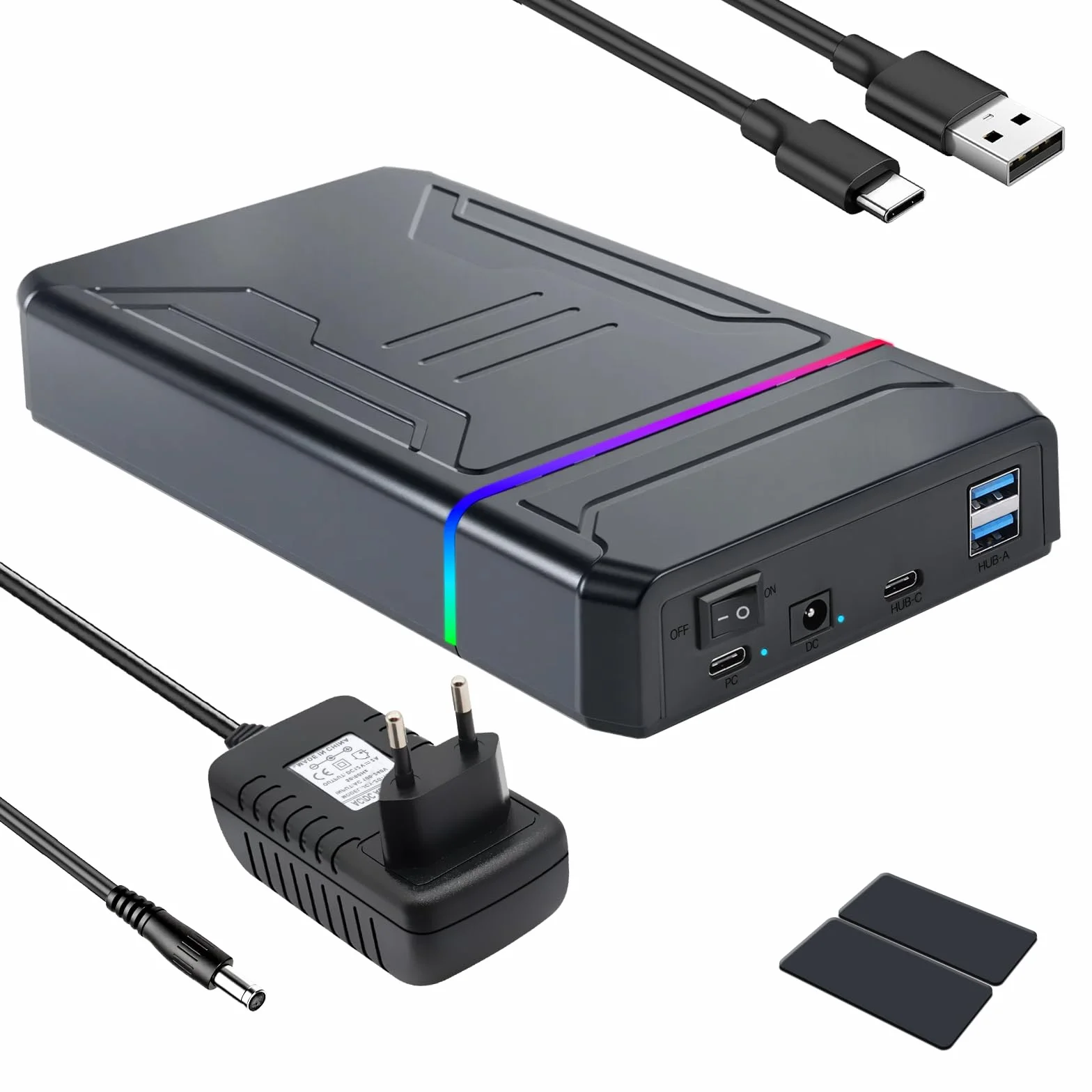 10Gbps Estación de USB Tipo-C para Discos M.2 PCIe NVMe + Carcasa Disco Duro 3.5 para SATA SDD/HDD de 2,5"/3,5",USB3.2 Gen2 Estación de Acoplamiento para DiscoDuro,Caja DiscoDuro 3.5,UASP