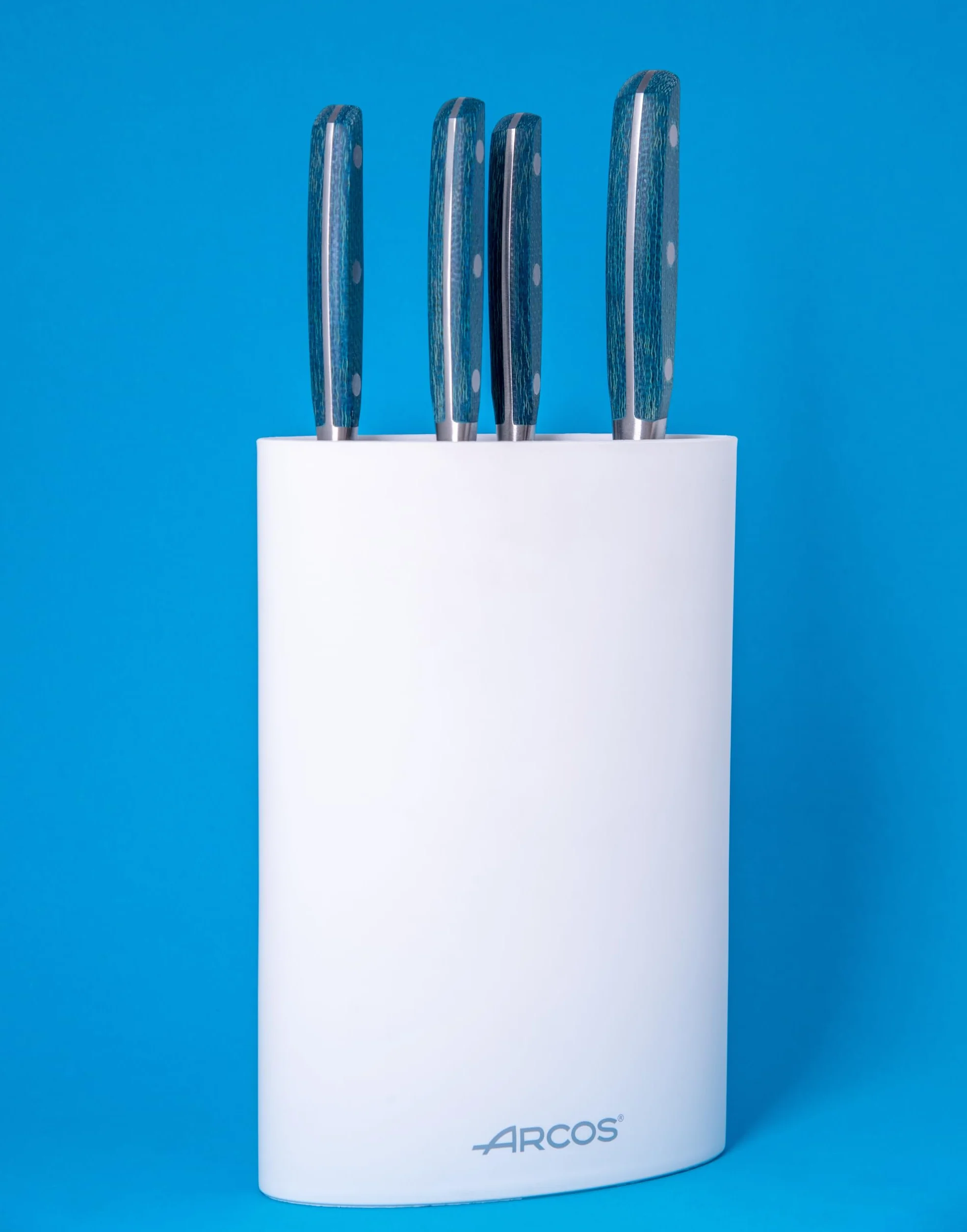 ARCOS Taco Ovalado Protector de Cuchillos 20 Cm Bloque Caucho Termoplástico 220x160x65 Mm Blanco