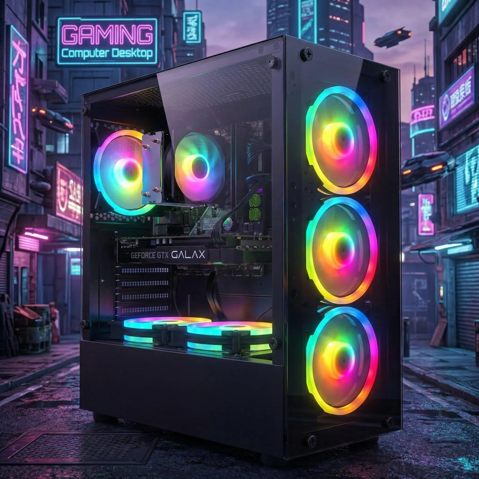 STGsivir PC Gaming, Ordenador de Sobremesa Gaming, Core i7 hasta 3.9GHz, Geforce GTX 1660 Super 6GB GDDR6, 16GB RAM,512GB SSD,WiFi 6,BT5.0,RGB Ventiladores x6,Windows11 Pro