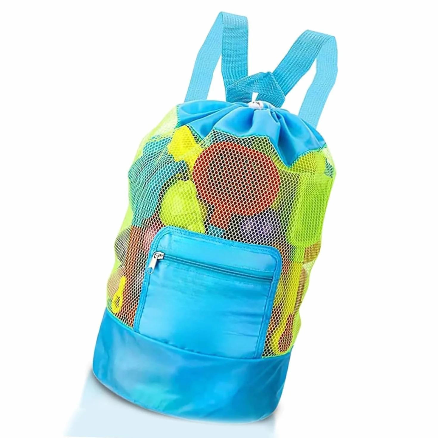 KIMHOME Bolsa para juguetes de playa grande malla plegable drena arena agua