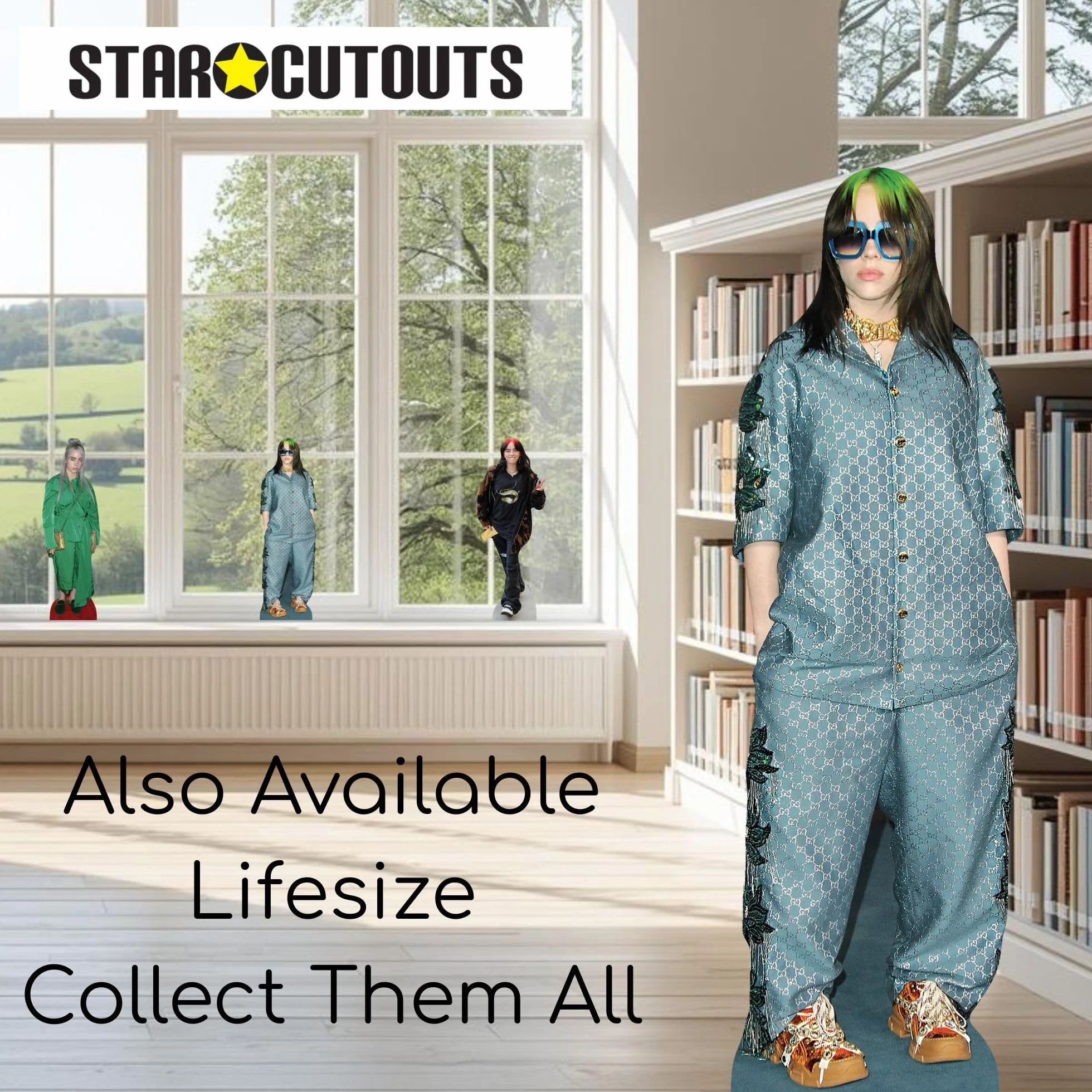 Star Cutouts Billie Eilish Estantería de cartón 31 cm