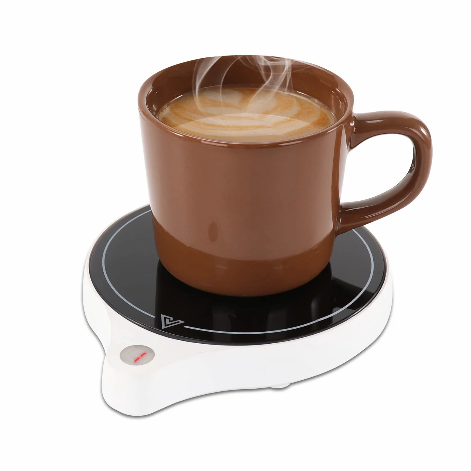 Calentador de taza de café para escritorio (hasta 222 °F), 5 niveles de temperatura y 8 horas de apagado automático calentador de taza para calentar y calentar café, etc. (sin taza) (RD01, blanco)