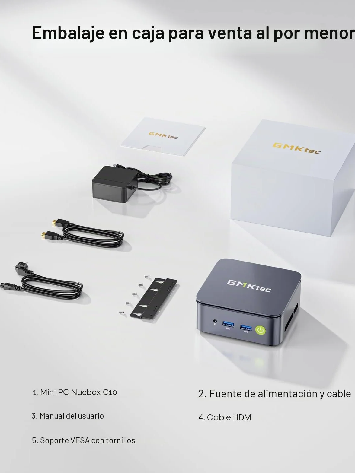 GMKtec G10 Mini PC Ryzen 5 3500U 16GB RAM 512GB SSD 2.5GbE LAN Triple 4K WiFi Bluetooth USB-C DP