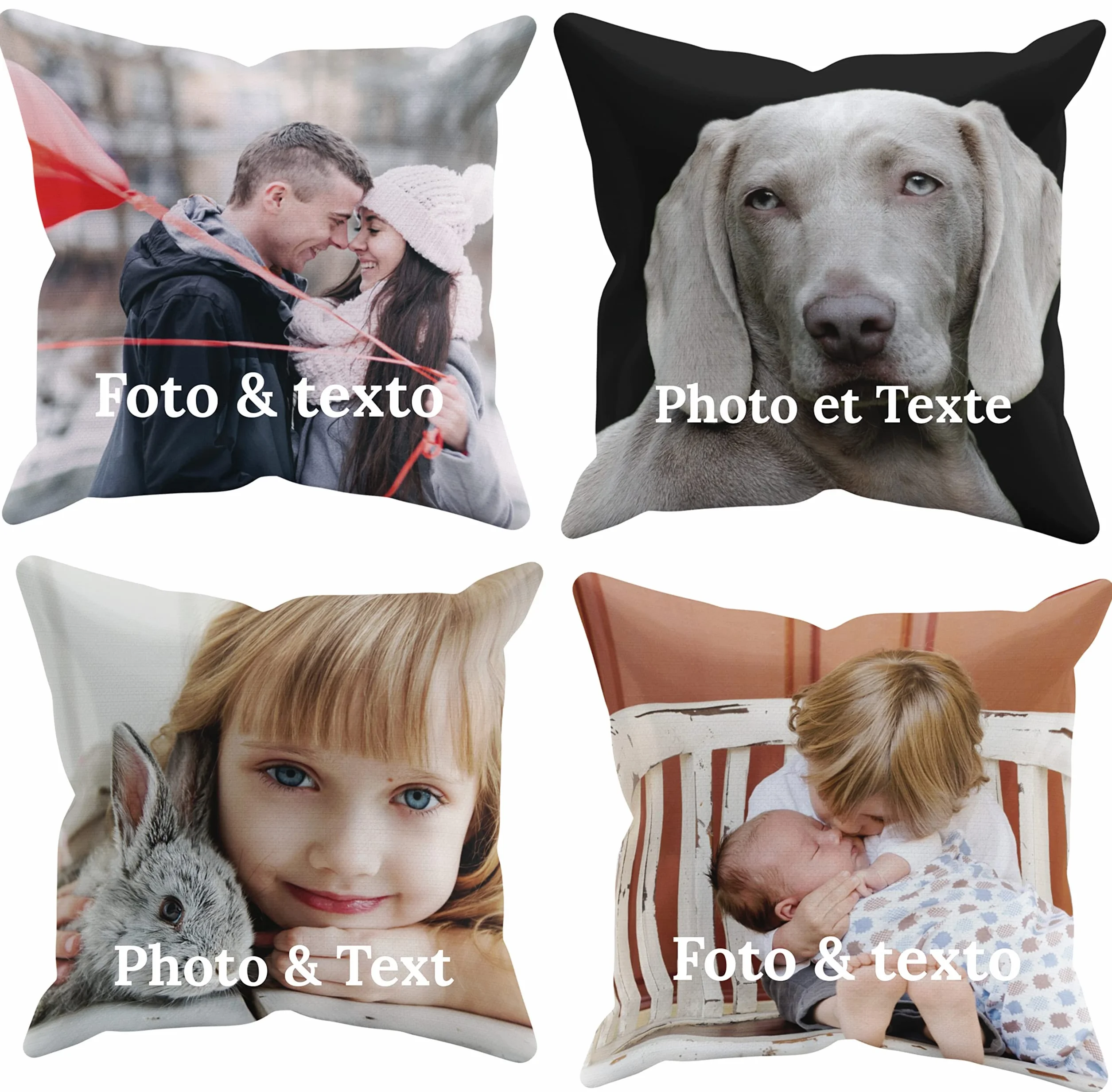 Cojín Personalizado 40x40 cm Foto 2 Caras Regalo Día de la Madre San Valentín