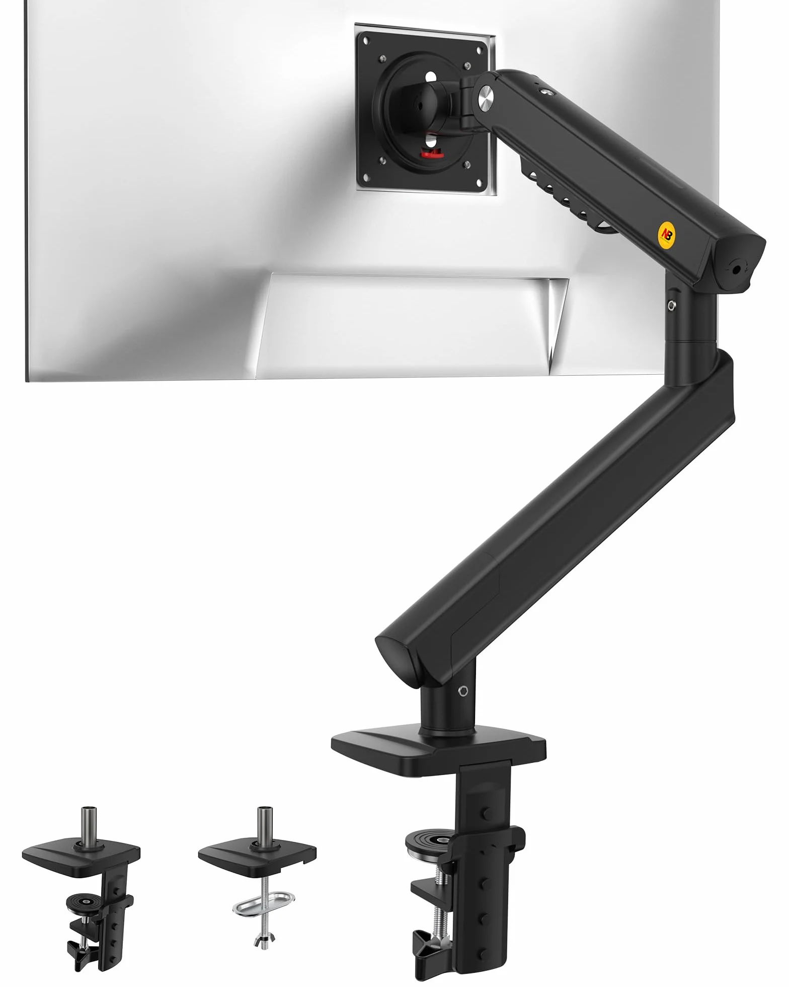 NB Ergonomic Brazo de Monitor para monitores de 17 a 32 Pulgadas, Carga de Montaje de Resorte mecánico de hasta 9 kg, VESA 75/100 mm, Montaje para Monitor A5 (Negro)