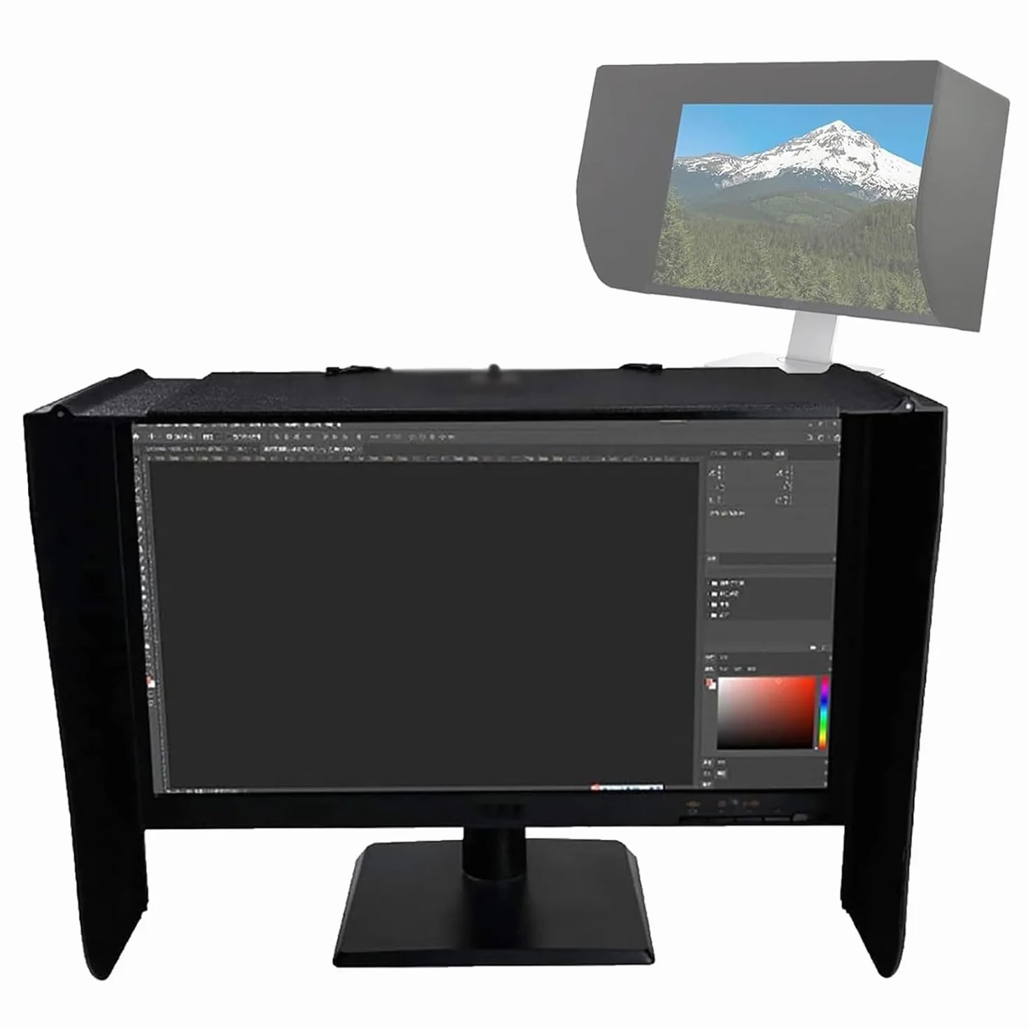 Cubierta para Monitor, Visera antirreflectante Ajustable de 41-71 cm para Monitor de Ordenador, Plegable y Reflectante, protección de la privacidad para la Oficina y los Videojuegos