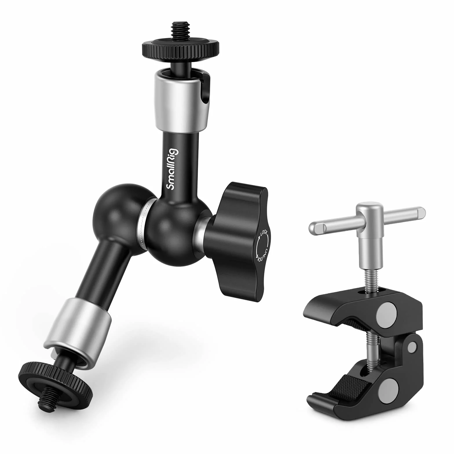 SMALLRIG Brazo Magico 5 Pulgadas con Super Clamp Pinza, Carga 2.5kg de Aleación de Aluminio para Monitor y luz LED - KBUM2730