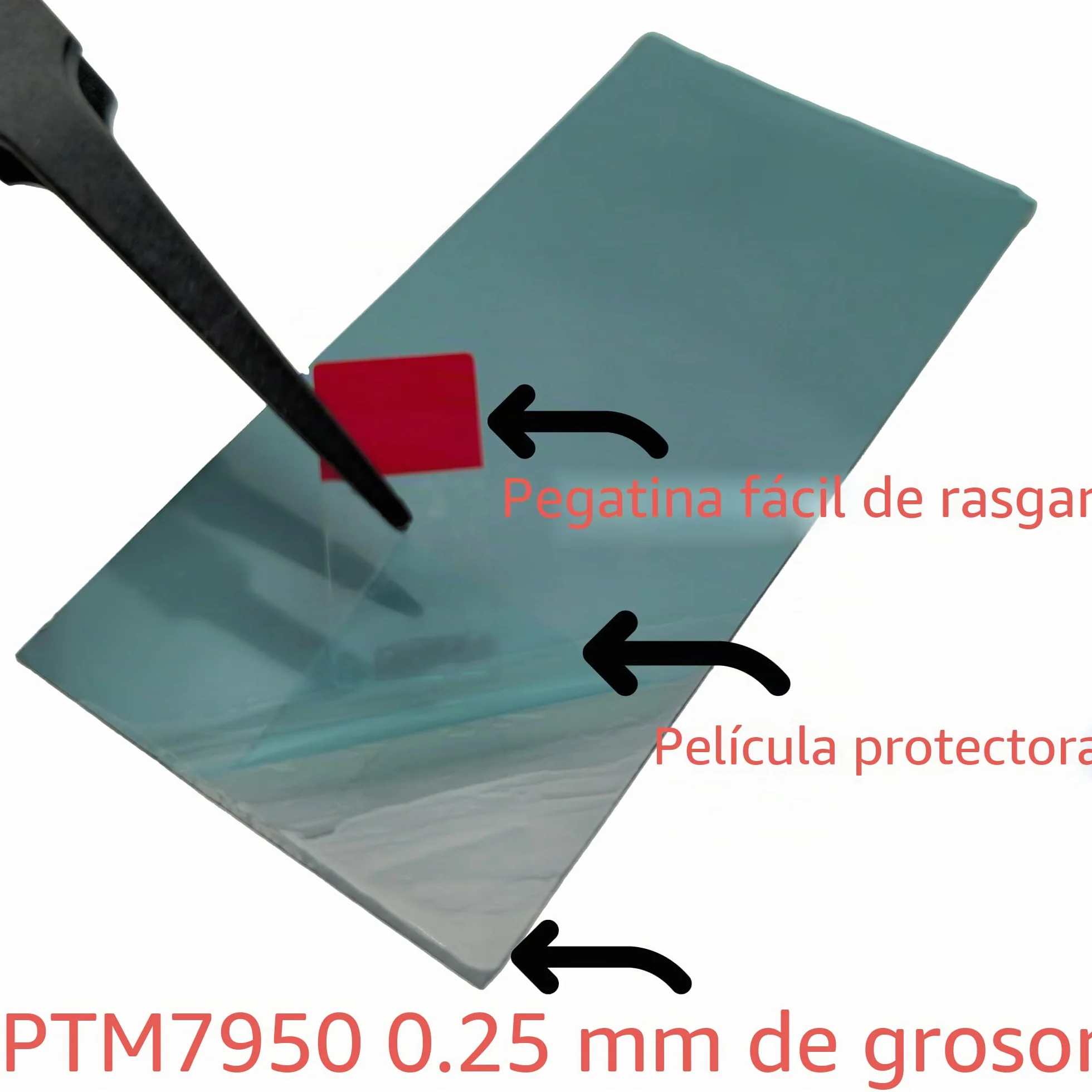PTM7950 - Almohadilla térmica de cambio de fase, 3.15 x 1.57 x 0.000 pulgadas, 0.25 mm de grosor, 8.5 W/mK, para CPU, GPU, disipador de calor, PS5, Steam Deck, SSD