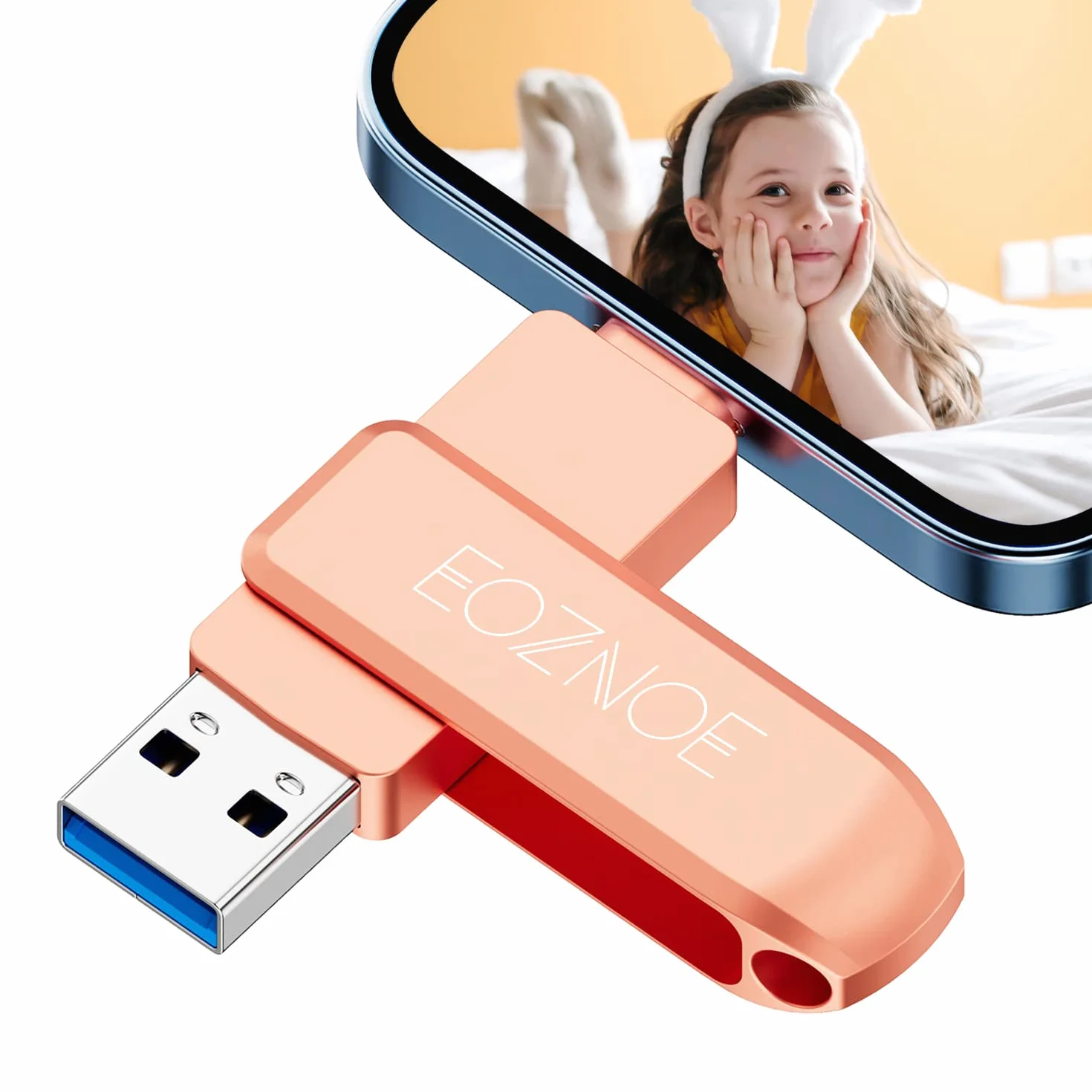 Pendrive 256GB para iPhone, Memoria USB iPhone para Sin Aplicación Guardar Fotos y Videos,Pen Drive Compatible con OTG Phone/iPad/Mac/Tablet/PC…