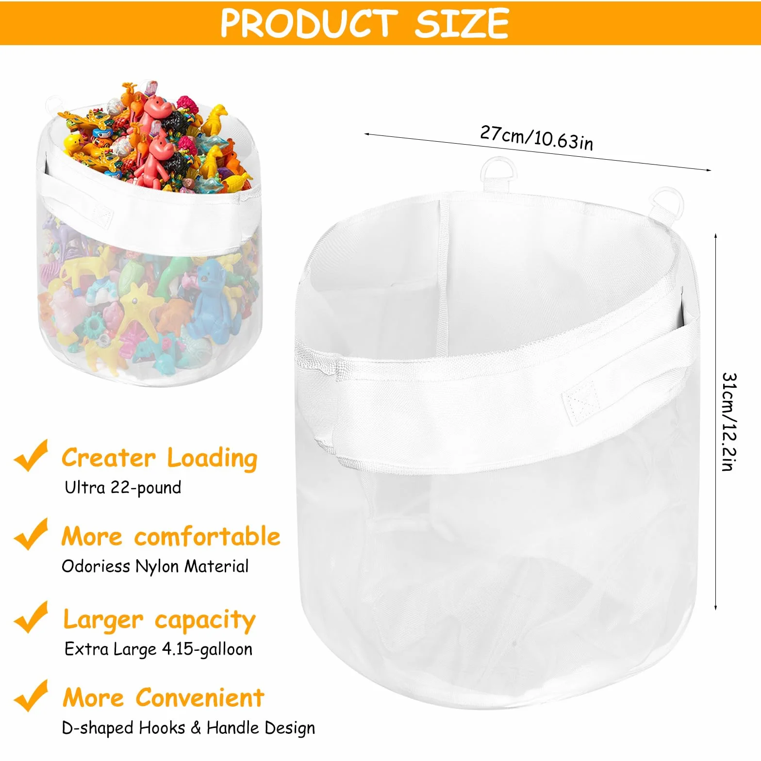 Bolsa Almacenamiento Red Malla Juguetes Baño Organizadora