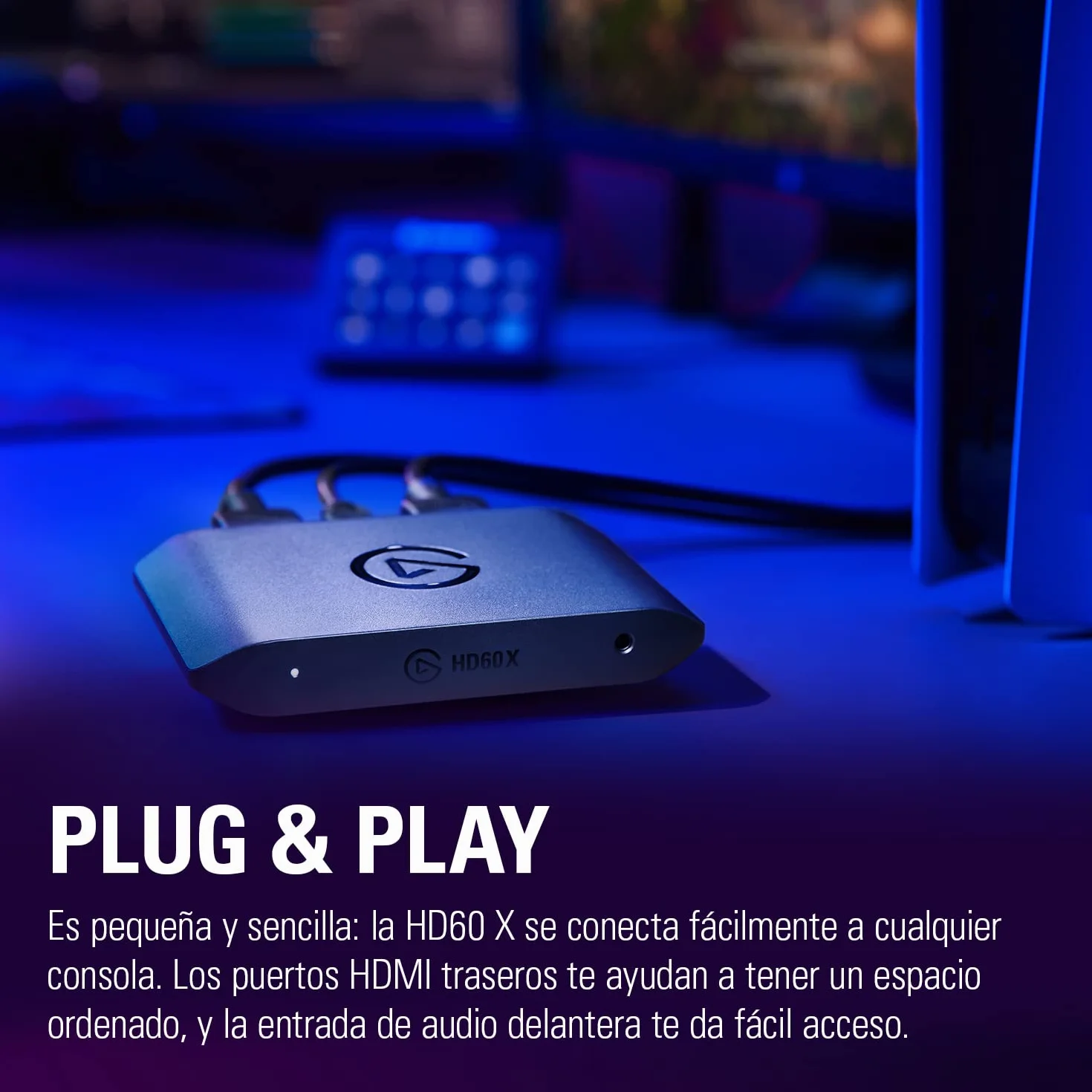 Elgato HD60 X - Haz streaming y graba a 1080p60 HDR10 o 4K30 con latencia ultrabaja en PS5|Pro, PS4|Pro, Xbox Series X|S, Xbox One X|S, Nintendo Switch 2, en OBS y otros, funciona con PC y Mac