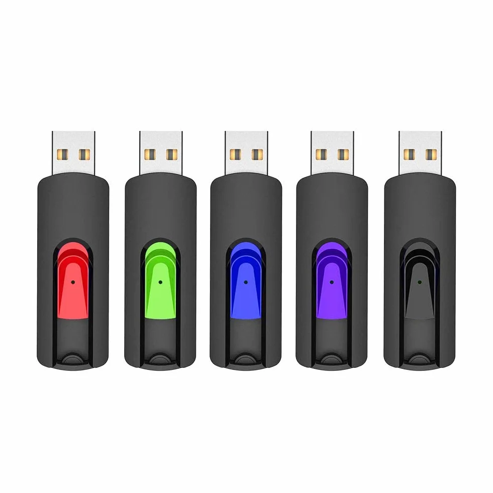 Pendrive 64GB, Vansuny Memorias USB 2.0 Pack 5, Pen Drive 64 GB USB 2.0 Memory Stick Flash Drive, Colores USB[5 Unidades, Colores]