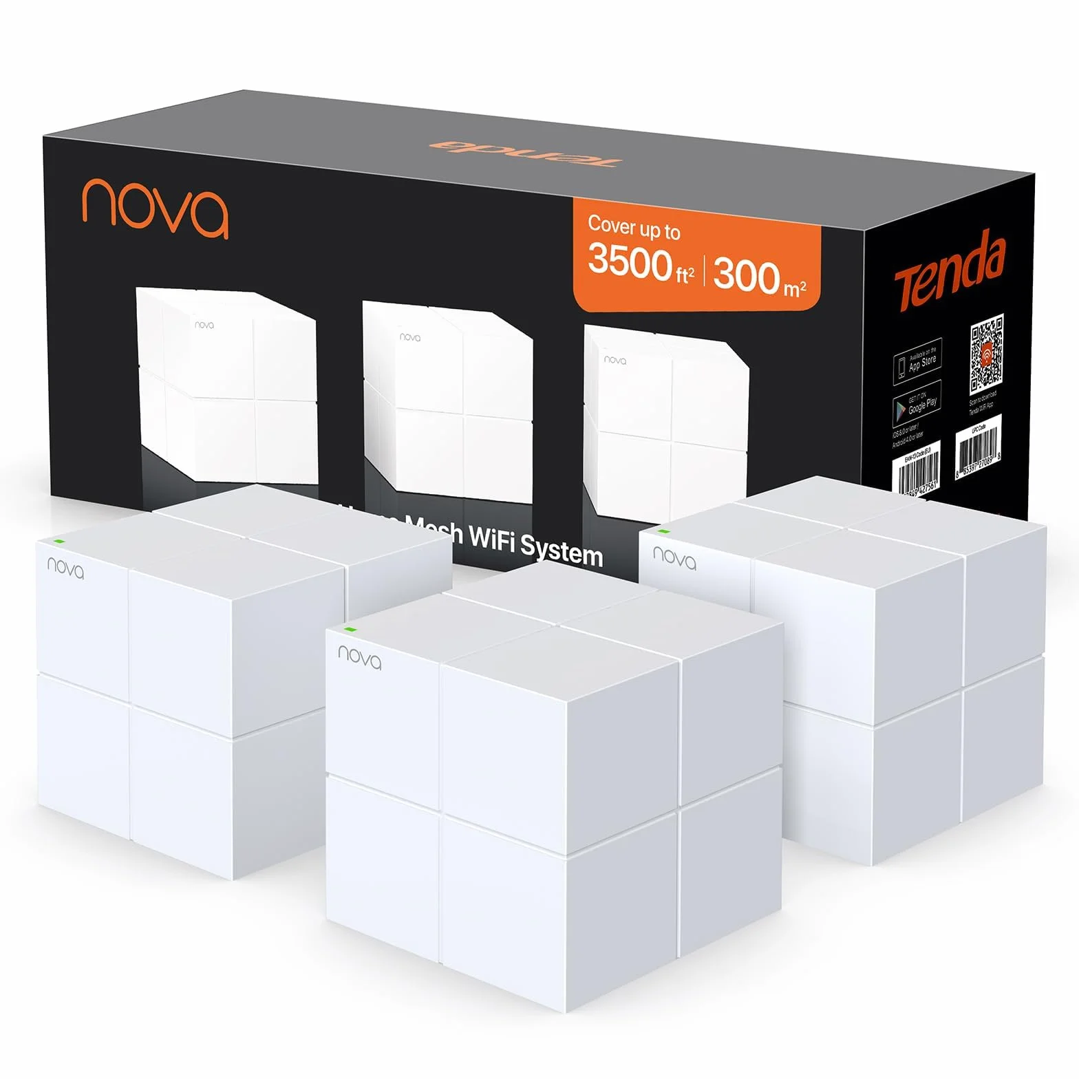 Tenda Nova MW6 Mesh Router Sistema WiFi de Red en Malla (Dual Band hasta 500 metros, Mu-MIMO, 2 Puertos Gigabit, Plug and Play, Funciona con Alexa, sustituye tu Repetidor de Red Tradicional) Pack 3