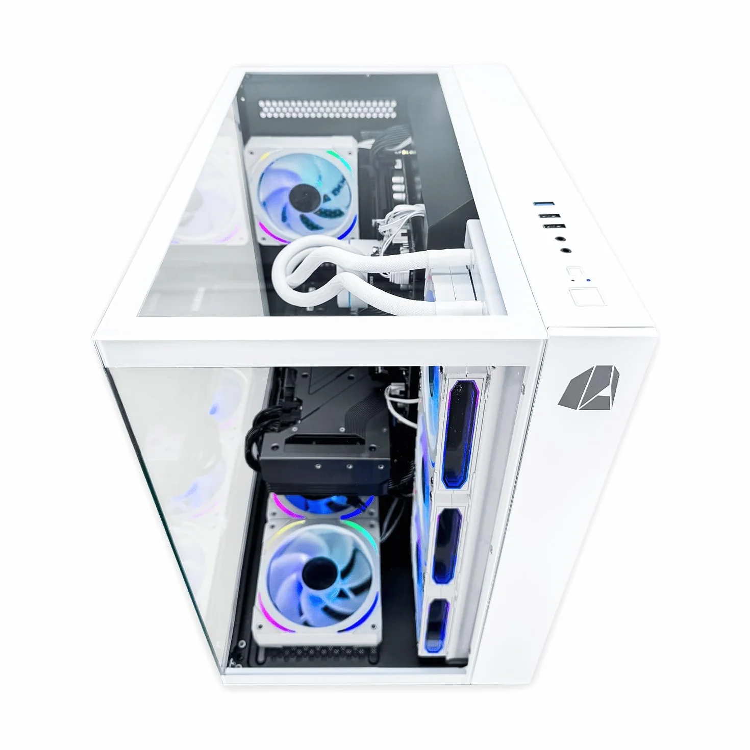 NitroPC - Pack Nitro Plus | PC Gaming Completo (Intel i9 12900K 16/24 5.2GHz, RTX 5070 12GB, RAM 32GB, M2 2TB, Windows 11, RGB | WiFi, Monitor Curvo 27", Teclado, ratón, Cascos) PC sobremesa (Blanco)