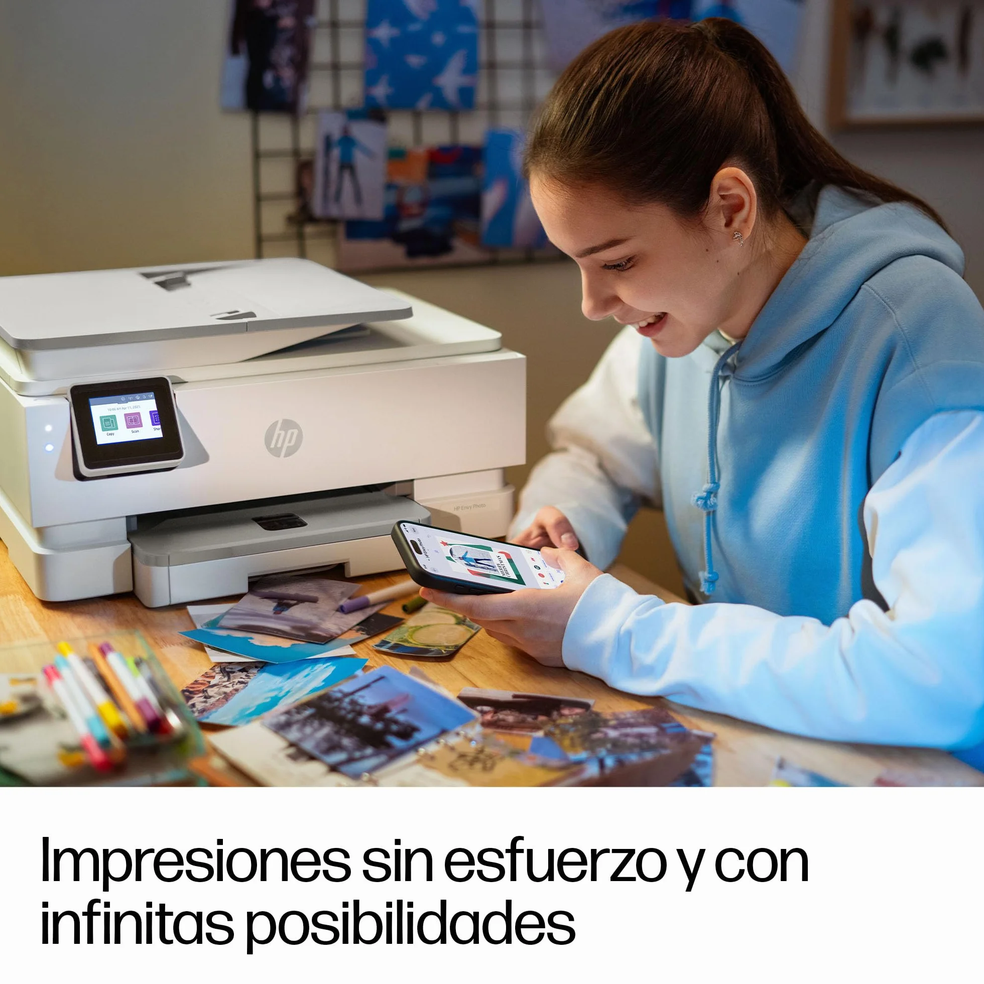 HP Envy Photo 7930, Impresora multifunción de inyección de Tinta A4 a Color, Wi-Fi Doble Banda, impresión automática a Doble Cara, ADF de 35 Hojas, Bandeja para Fotos, 6 Meses de Instant Ink