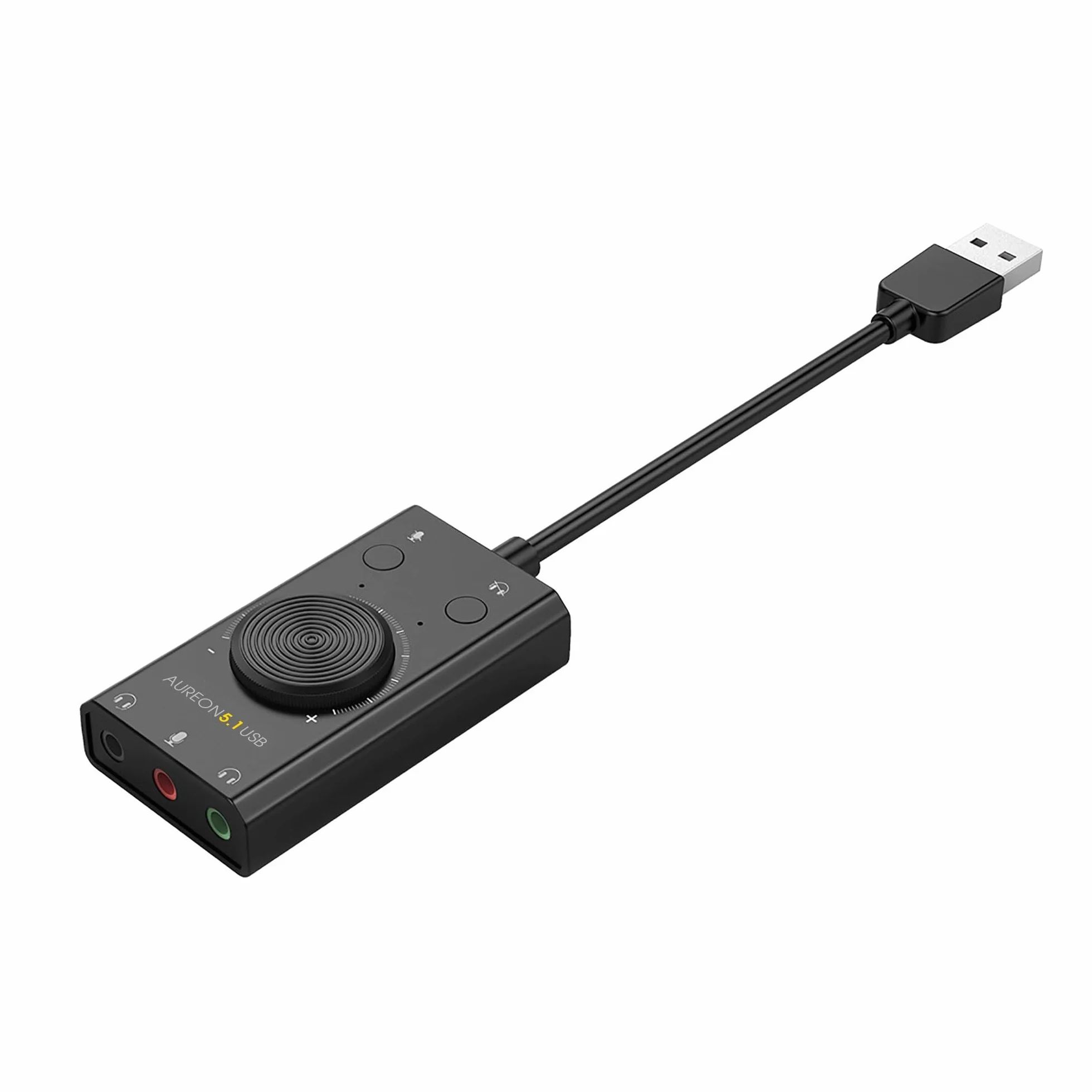 TerraTec AUREON - Tarjeta de Sonido Externa USB 5.1 2 en 1 USB estéreo con Control de Volumen y Control de Volumen, Plug & Play para PC, portátil, Tableta, MacBook