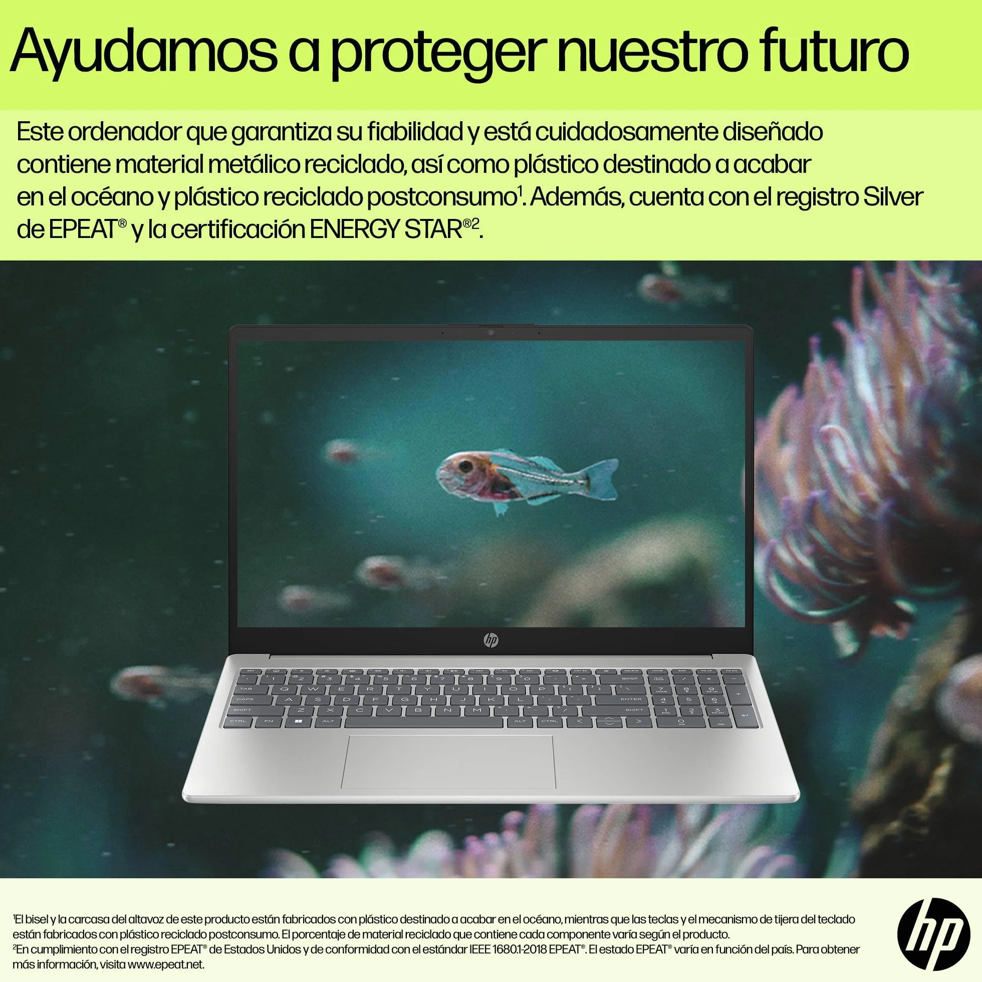 HP 15-fd0261ns - Ordenador portátil de 15.6" FHD (Intel N100, 4GB RAM, 128GB UFS, Intel UHD, Windows 11) Plata - Teclado QWERTY Español - Incluye Microsoft 365 Personal 12 Meses