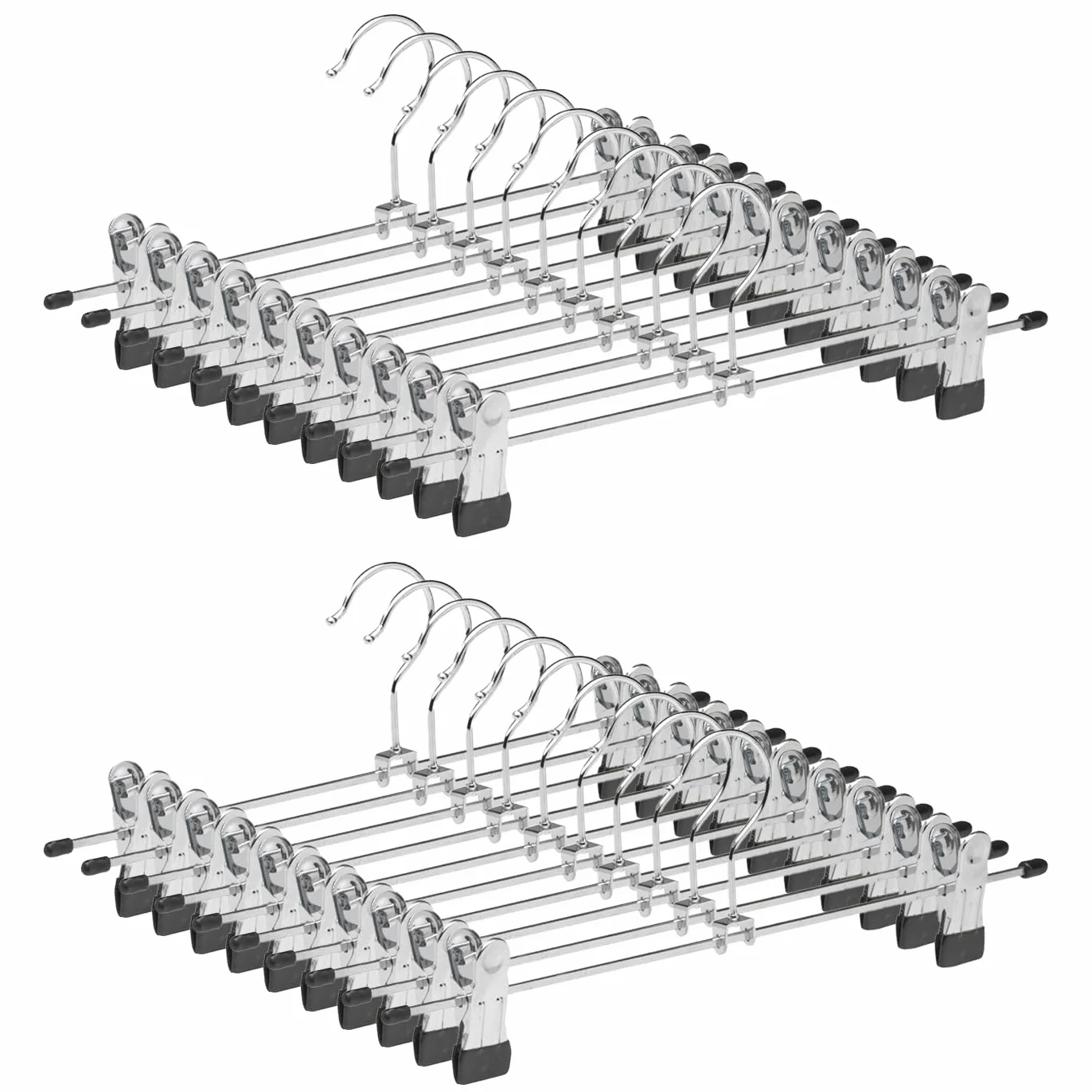 Perchas Metálicas para Pantalones 42 Unidades, 35.5cm de Largo Perchas Metal con Pinzas Clips Antideslizantes para Pantalones, Ropa Interior, Faldas, Calcetines (42 Unidades)