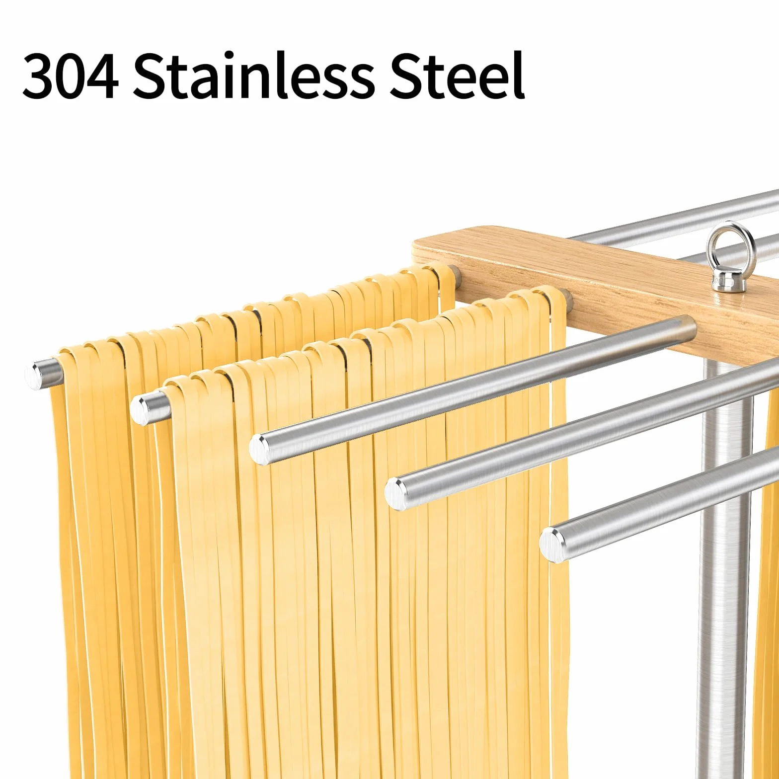 Estante de Secado de Pasta Acero Inoxidable 304 10 Brazos Extraíbles 2 kg Base de Mármol MSA007