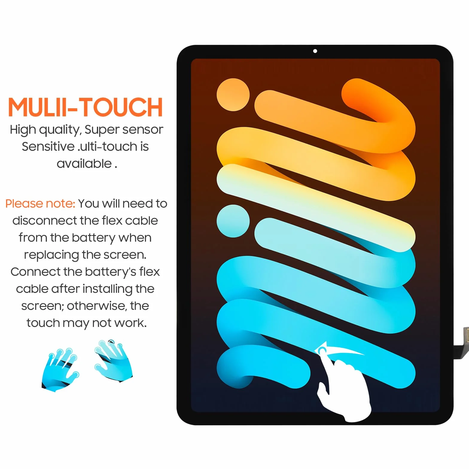 Reemplazo de pantalla LCD para iPad Air 4 2020, para iPad Air de 4ª generación de 10.9 pulgadas A2324 A2072 A2325 A2316 pantalla LCD digitalizador montaje completo (negro)