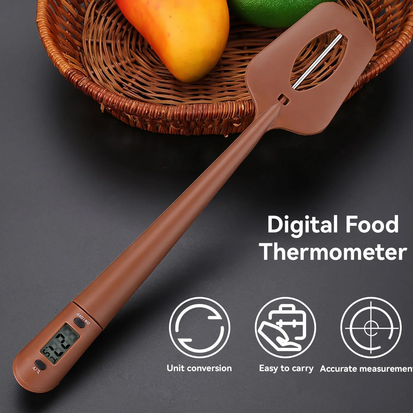 Termómetro Digital De Cocina Para Alimentos, Lectura Instantánea, Carne, Leche, Chocolate, Barbacoa